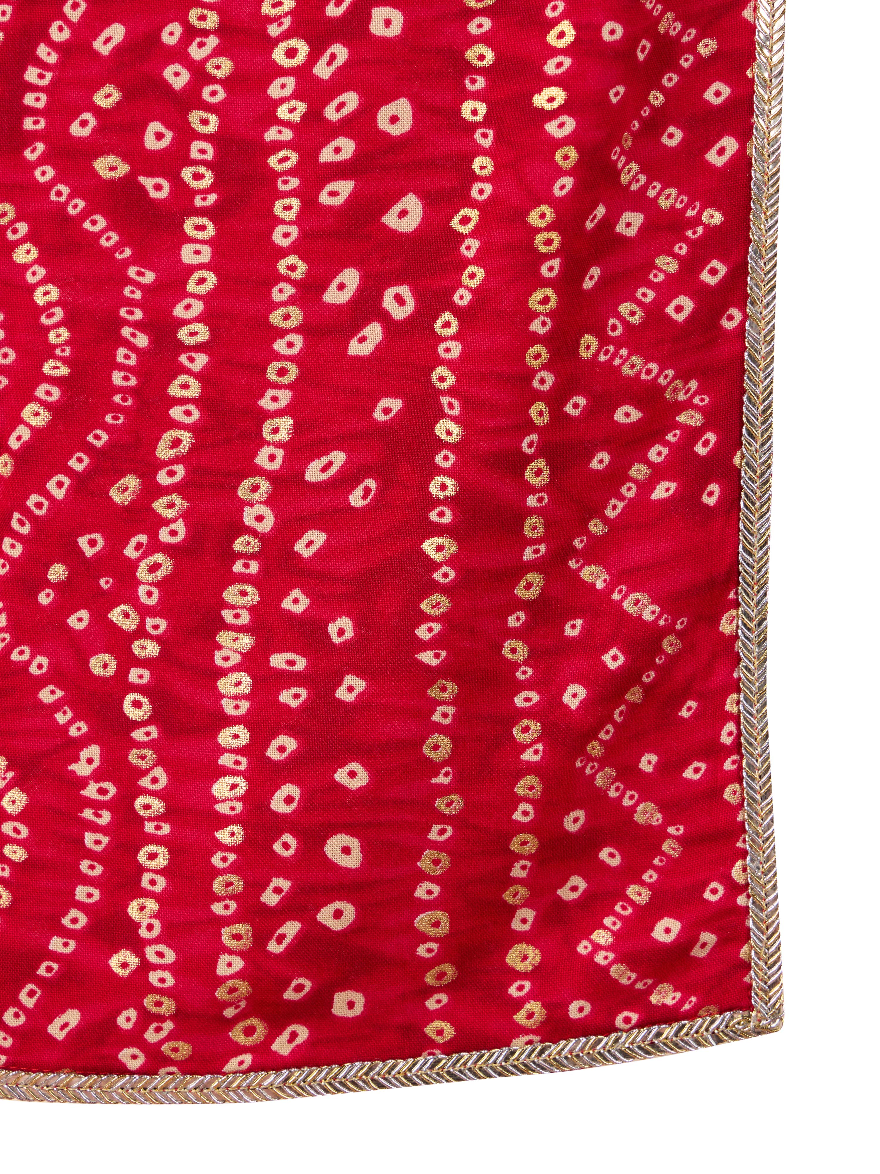 Men's Falsa Bandhni Kurta Set with Cream Pant & Dupatta