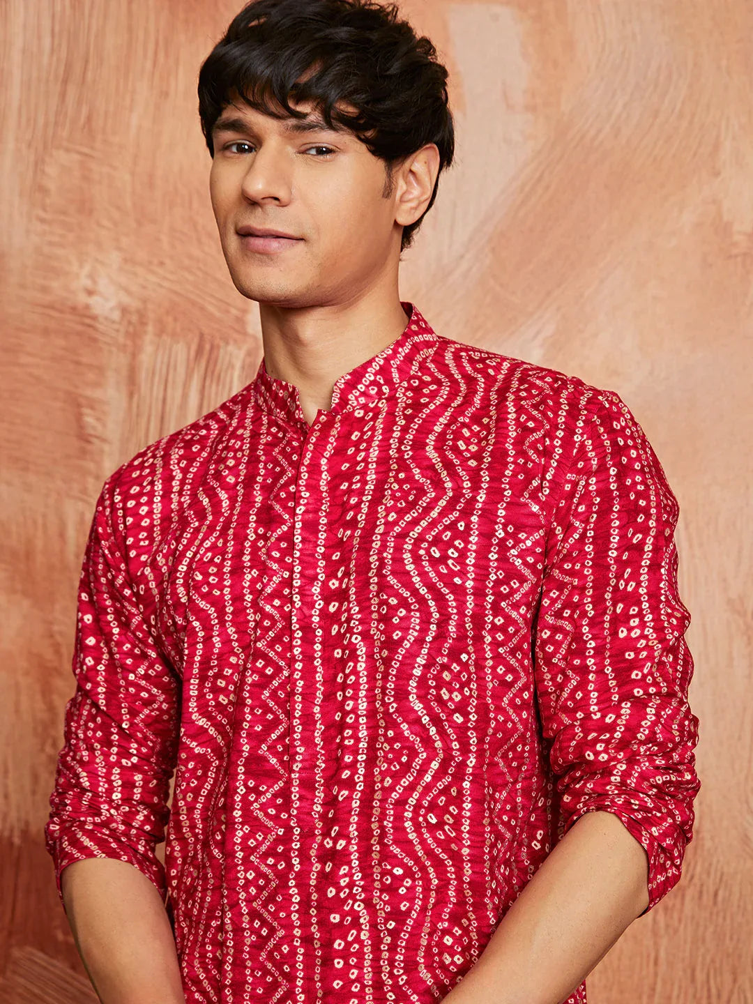 Men's Pink Rayon Kurta And Pyjama Set