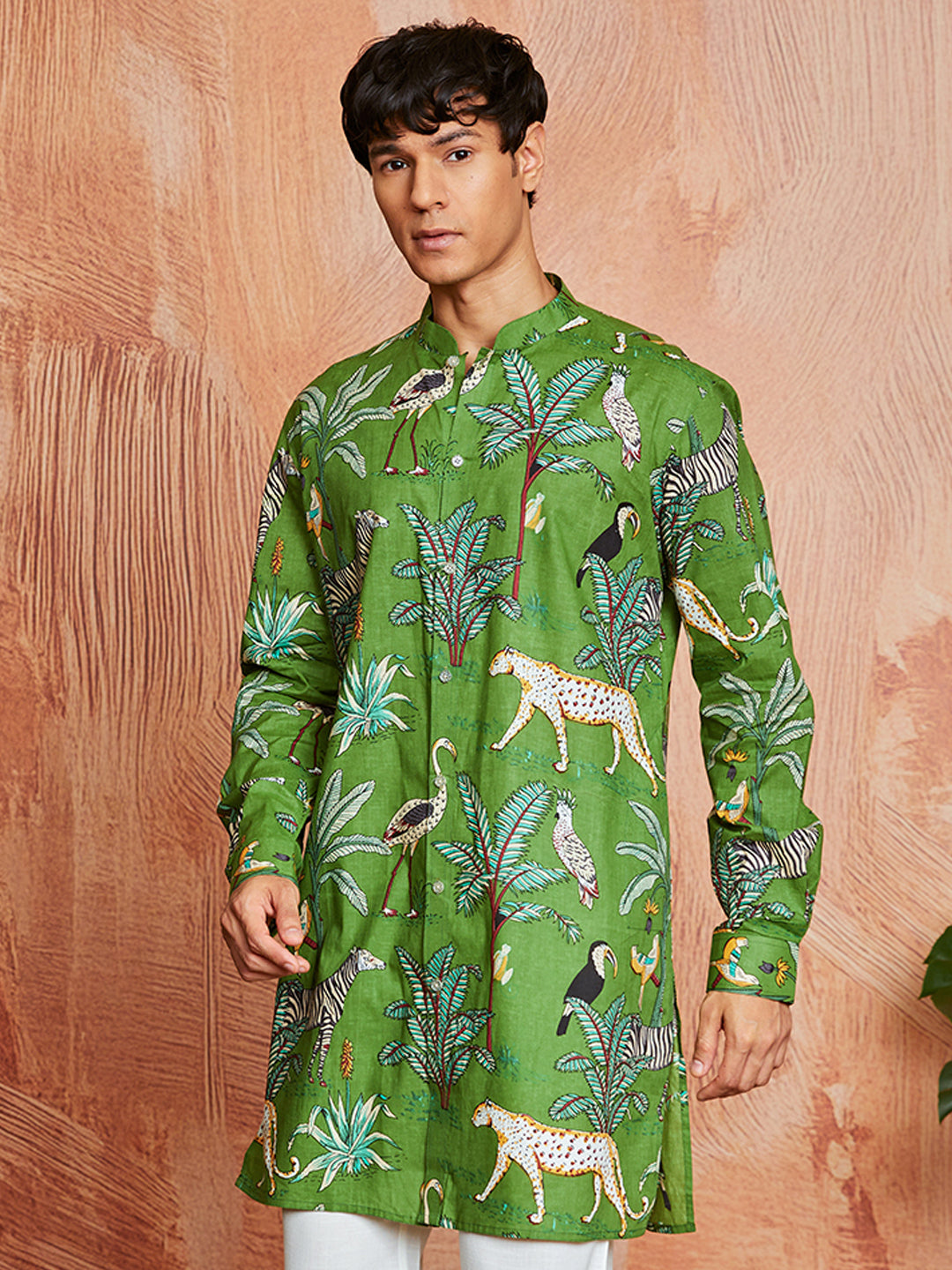 Men's Green Cotton Kurta