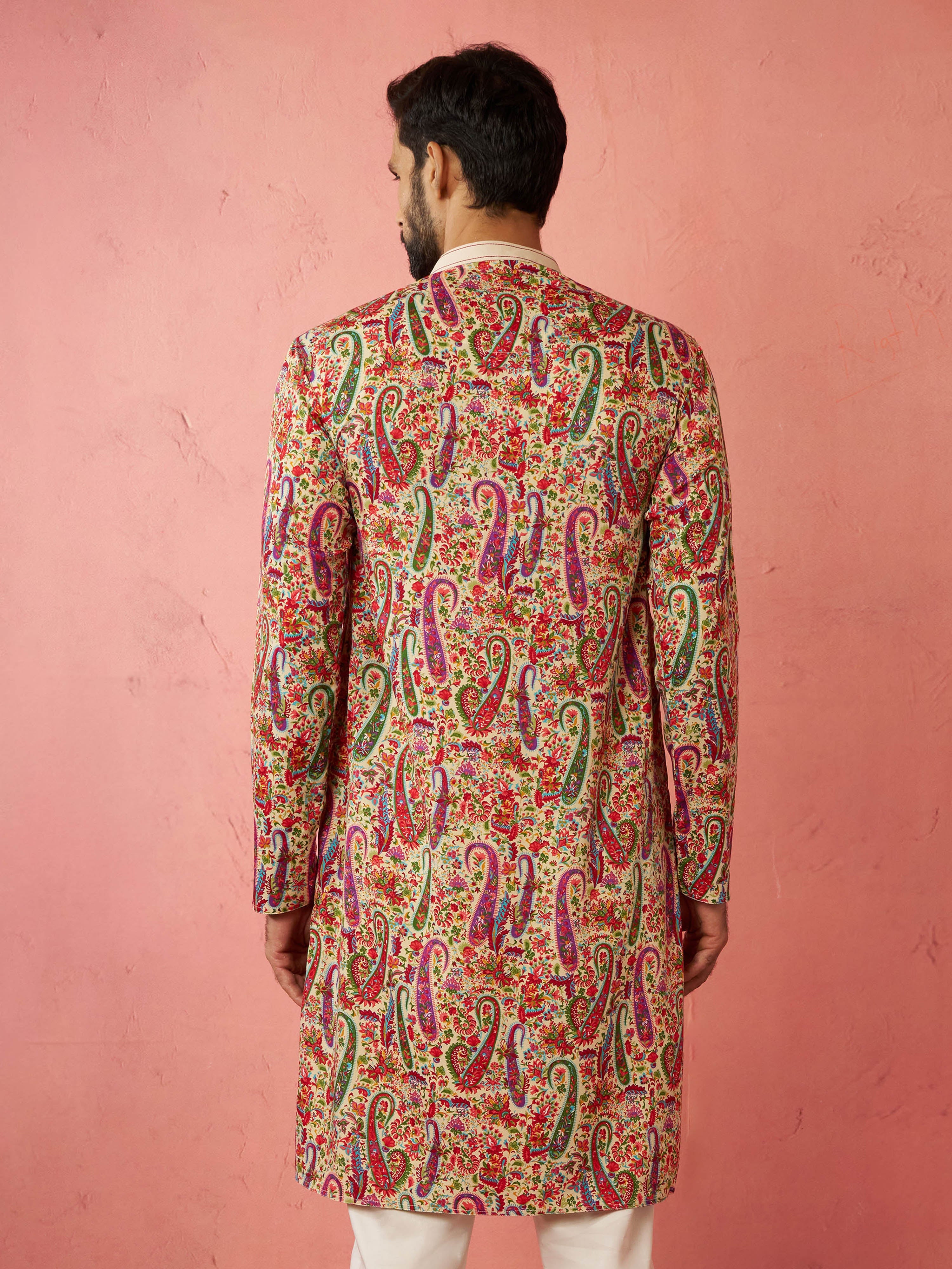 Men's Cream Crepe Kurta
