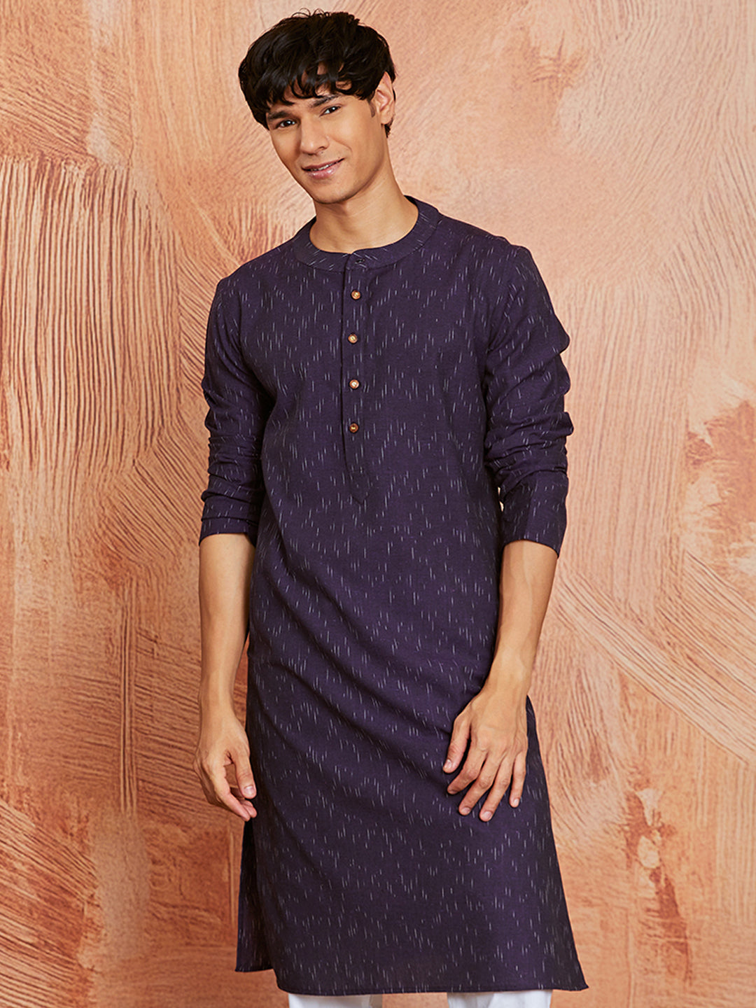 Men's Purple Cotton Kurta