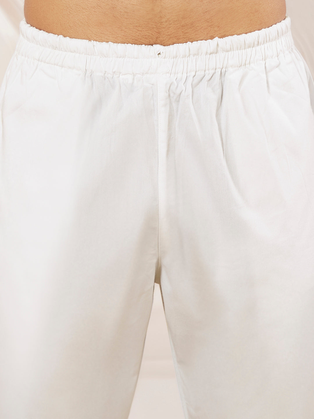 Men's White Rayon Kurta Pyjama Set