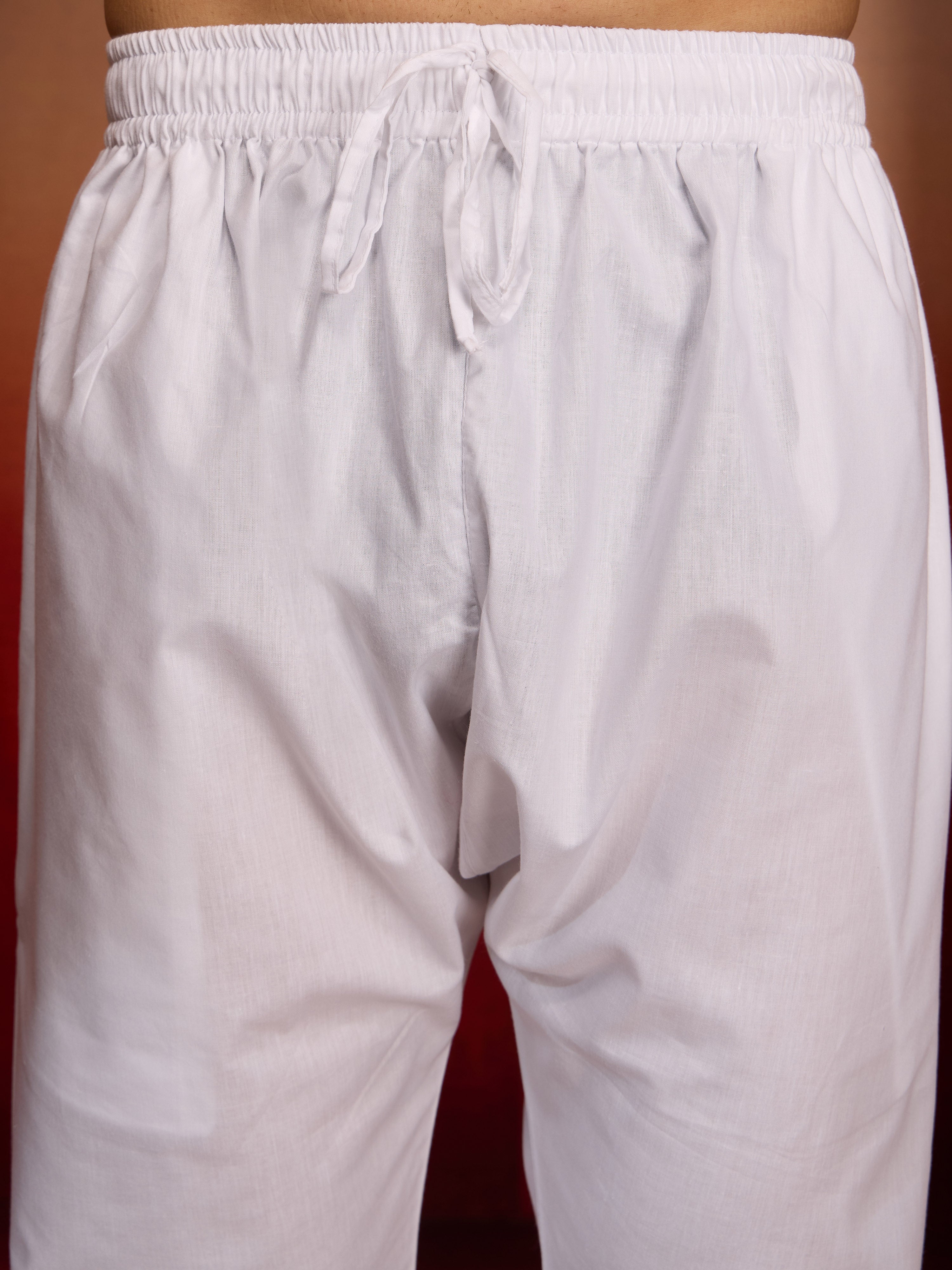 Men's Red Bandhni Kurta Pyjama Set