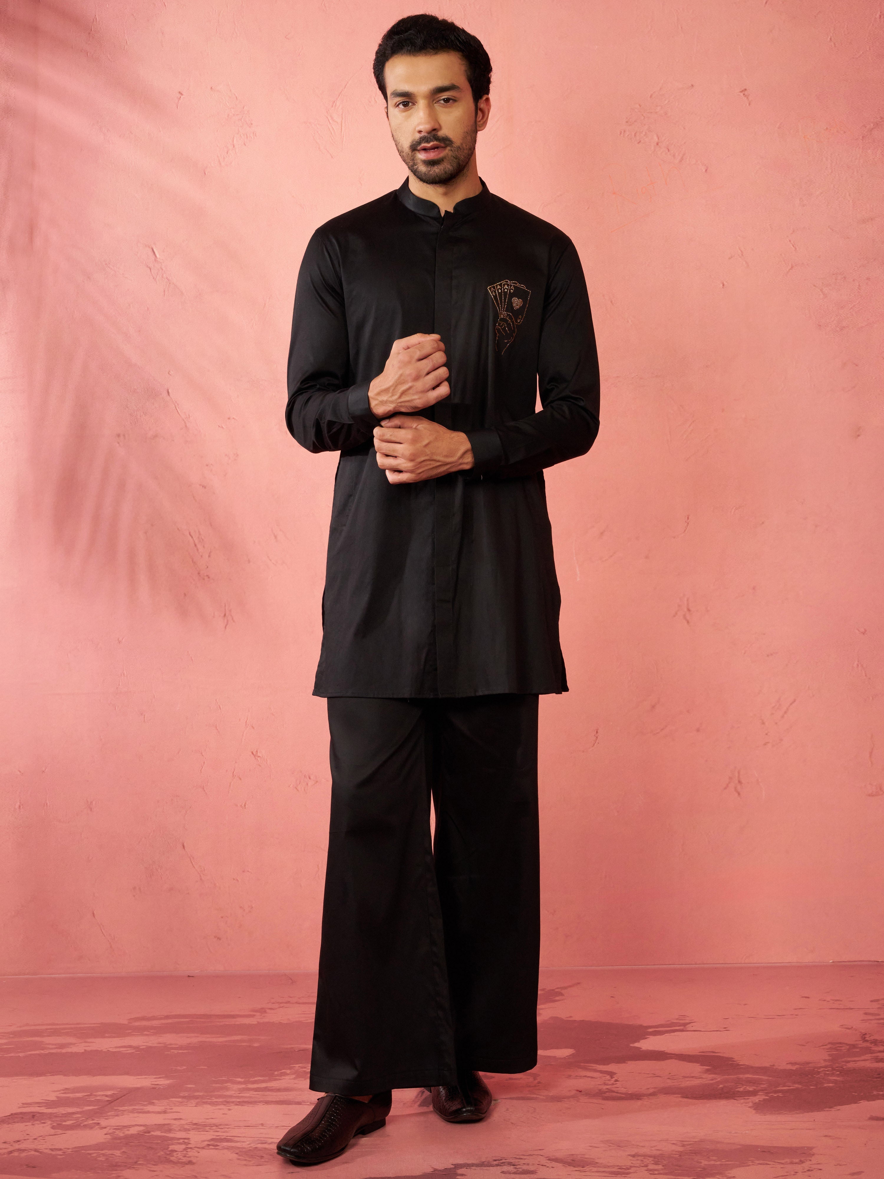Men's Gold Mid-Length Kurta