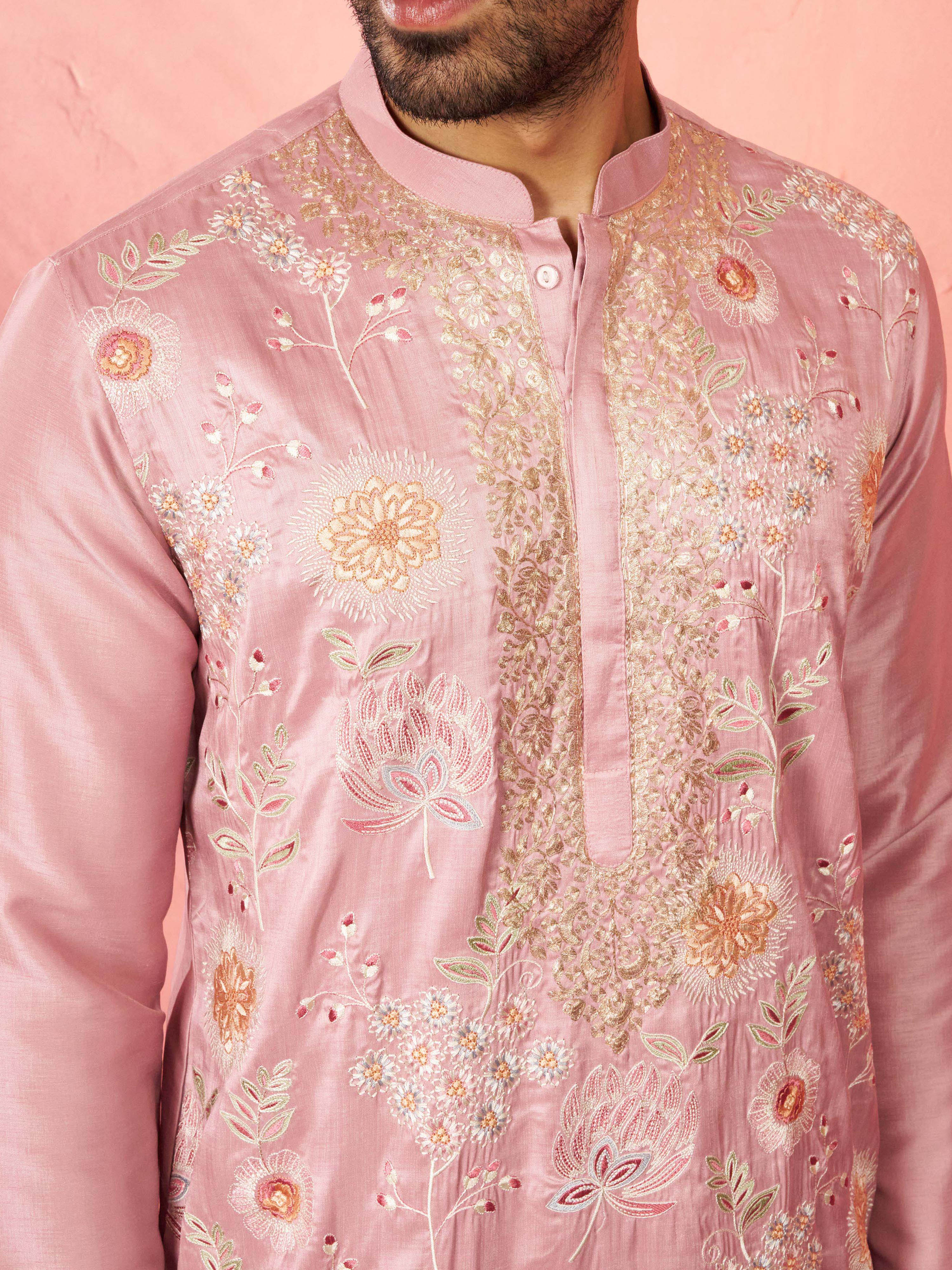 Men's Onion Silk Blend Kurta