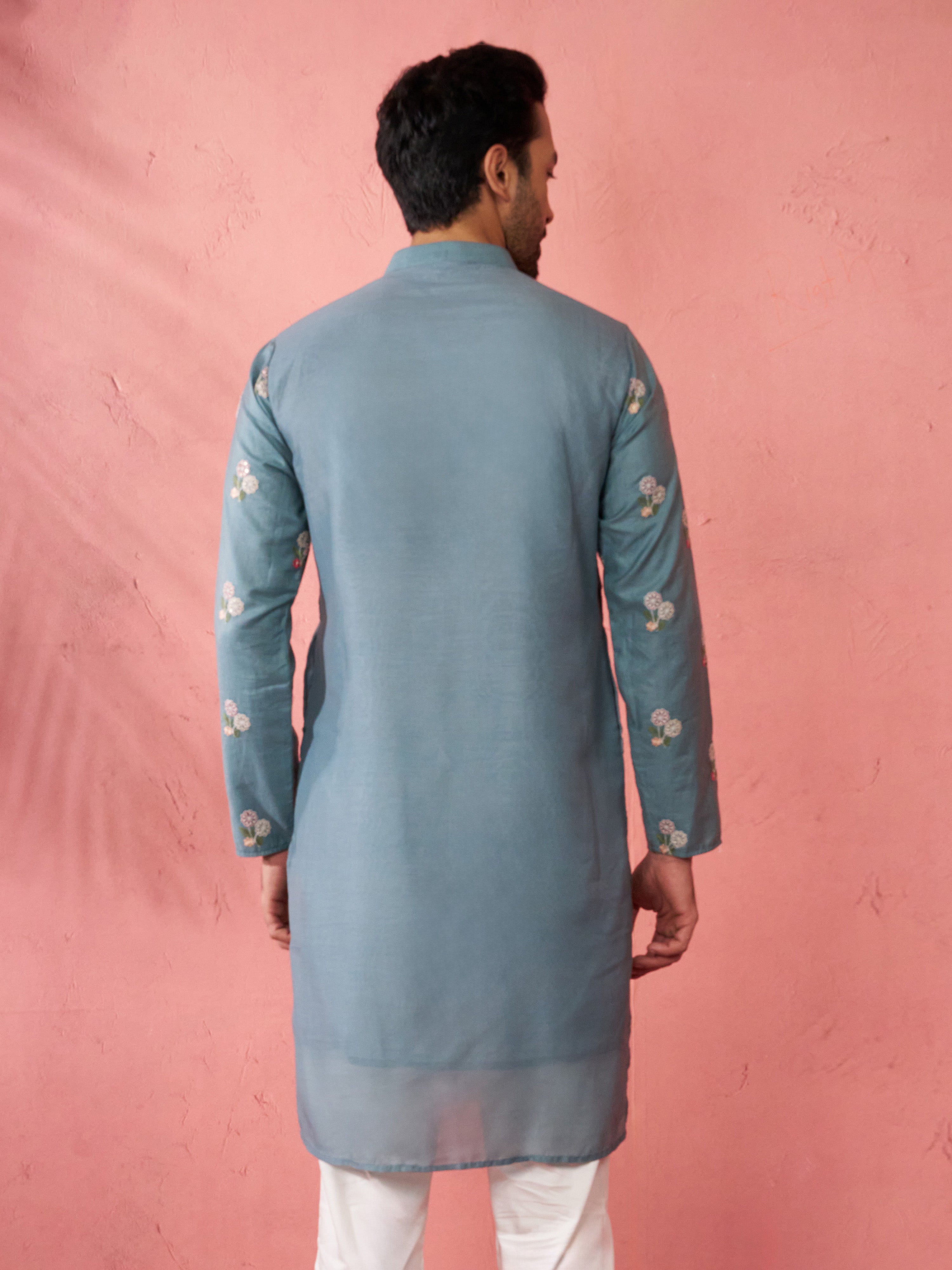 Men's Sage Green Cotton Muslin Kurta