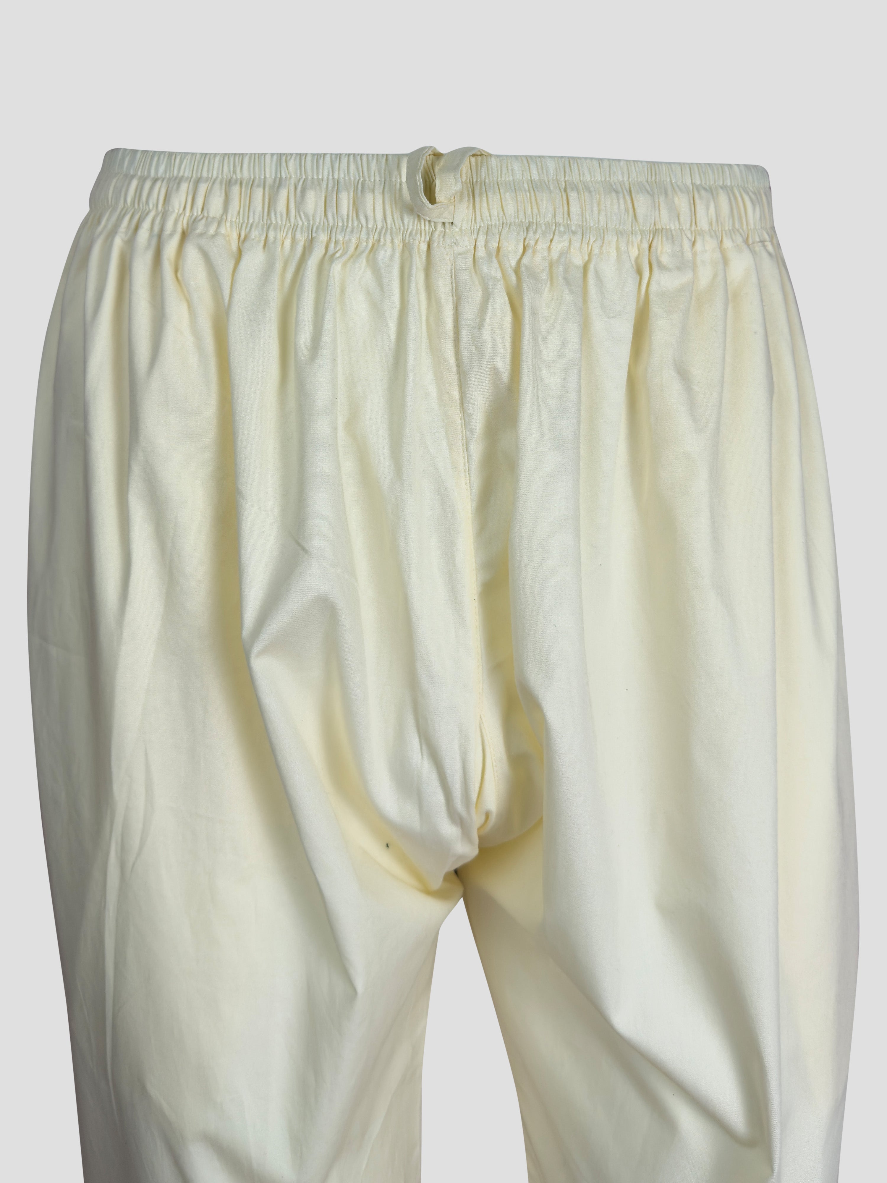 Men's Wine Embroidered Kurta with Cream Pyjama