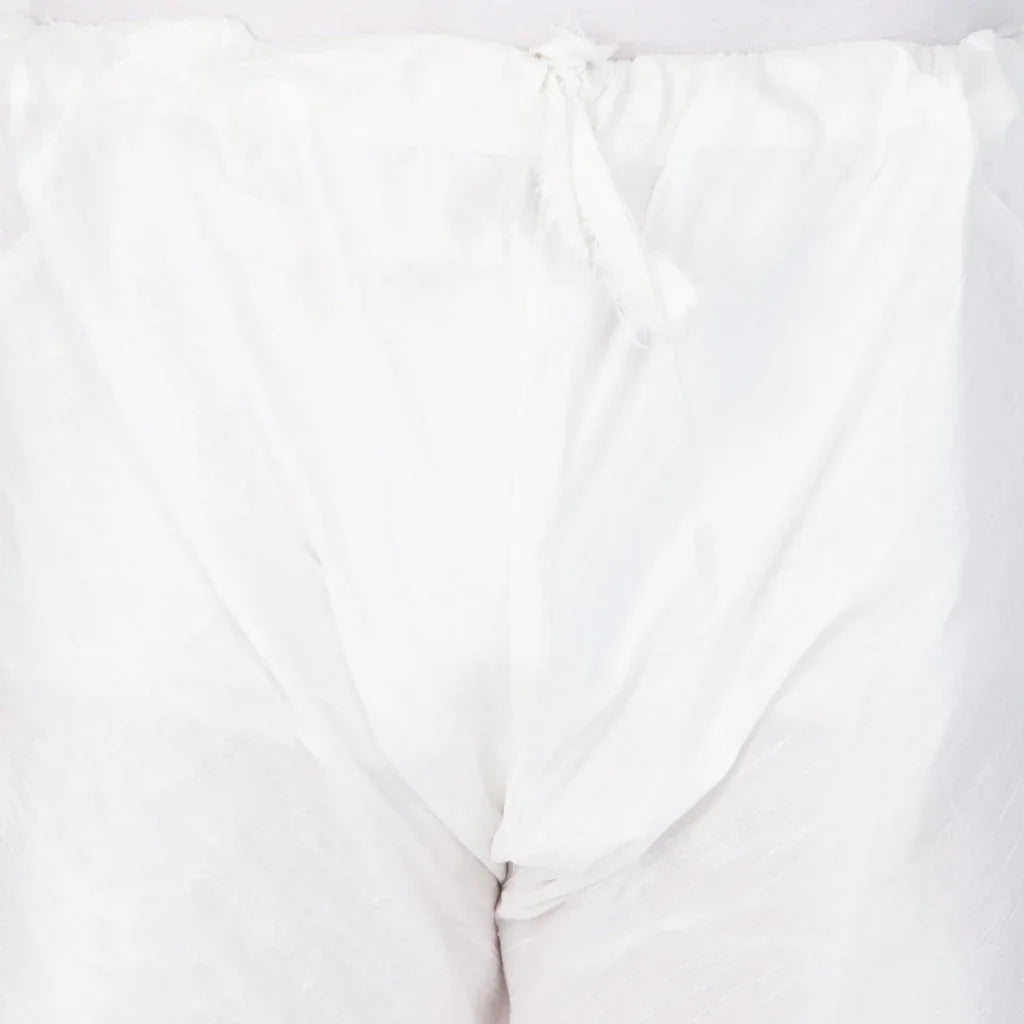 Men's White Cotton Silk Blend Kurta and Pyjama Set