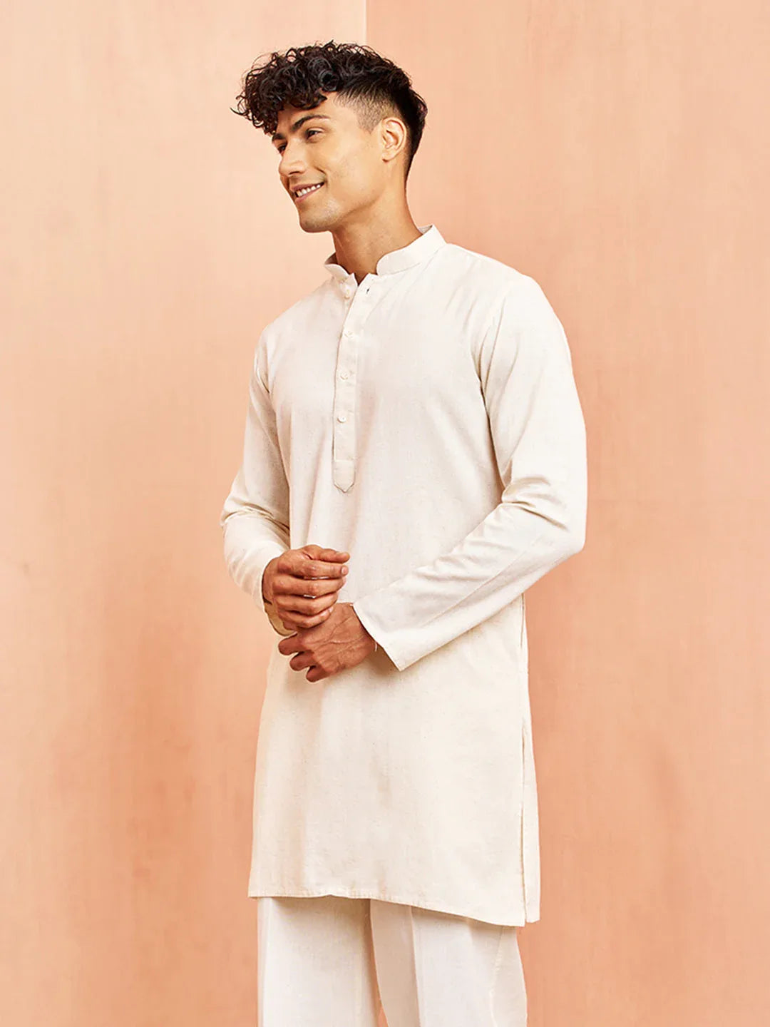 Men's Cream Pure Cotton Kurta