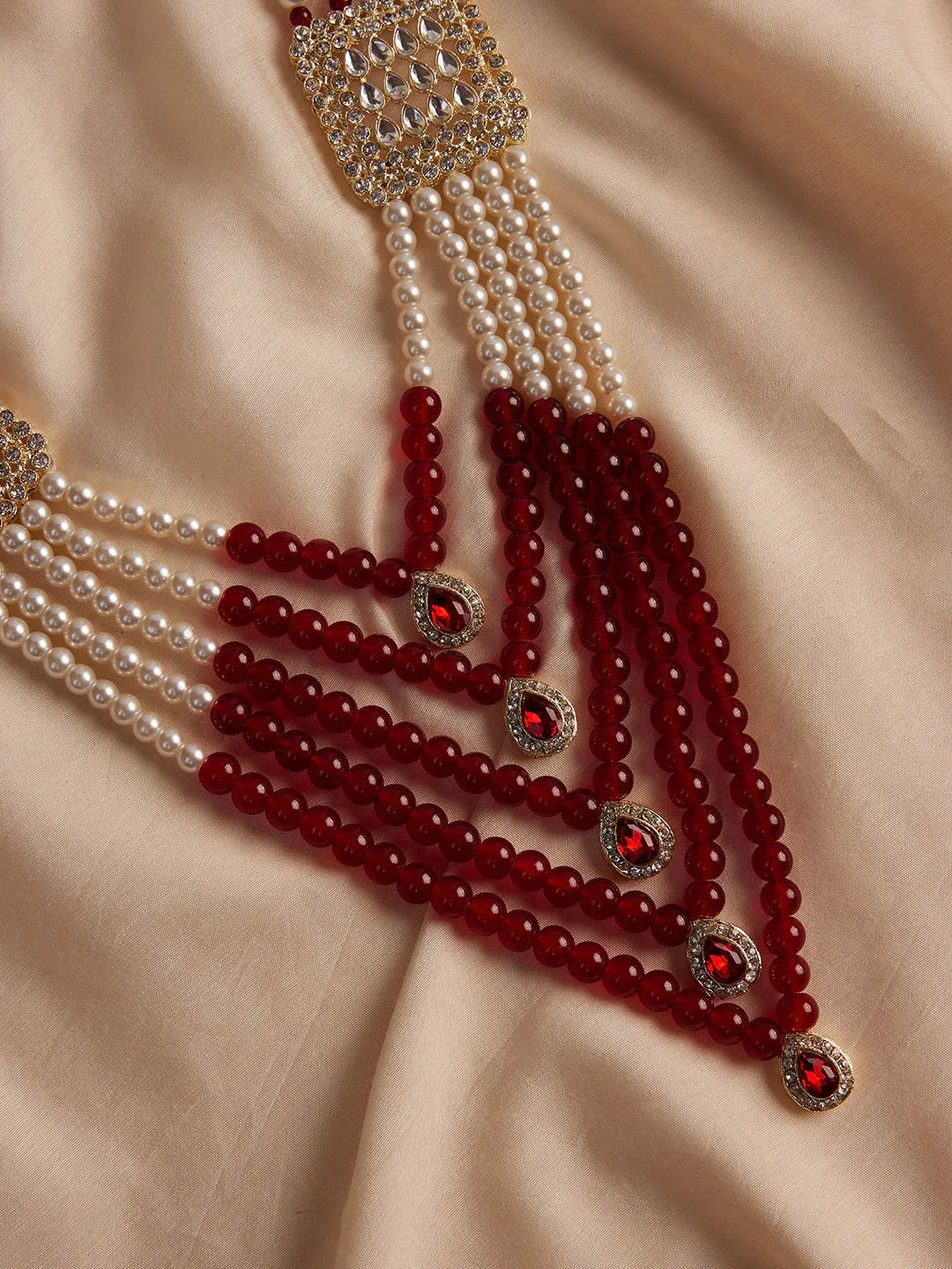 Men's Cream And Maroon - Mala