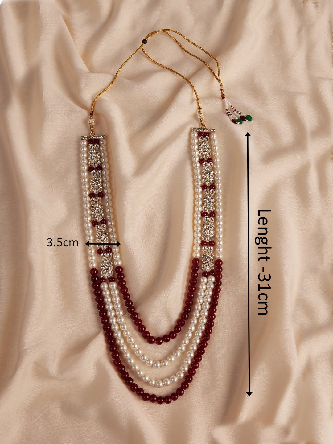 Men's Cream And Maroon - Mala