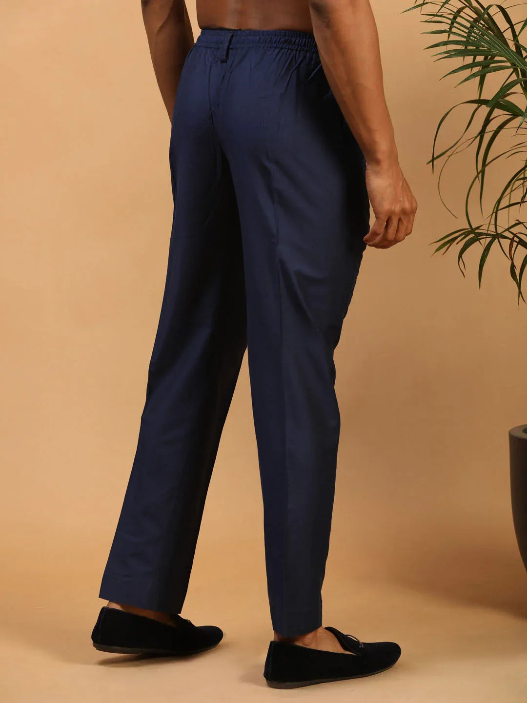 Men's Navy Blue Cotton Pant Style Pyjama