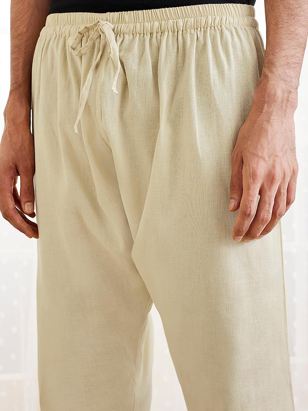 Men's Beige Cotton Pyjama