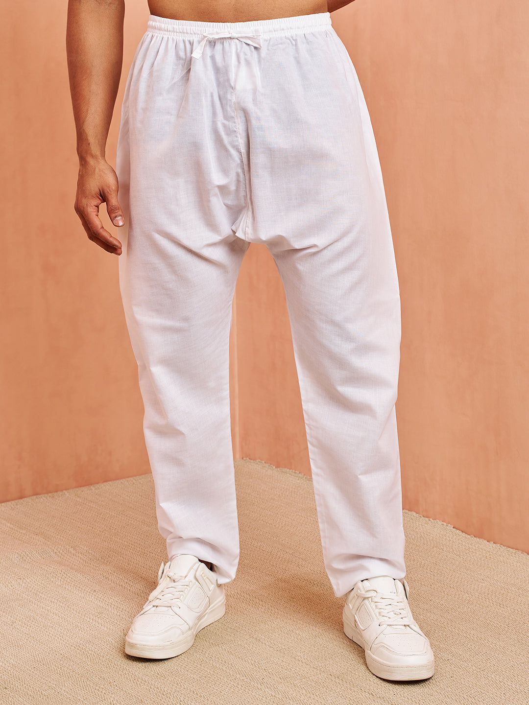 Men's White Cotton Pyjama