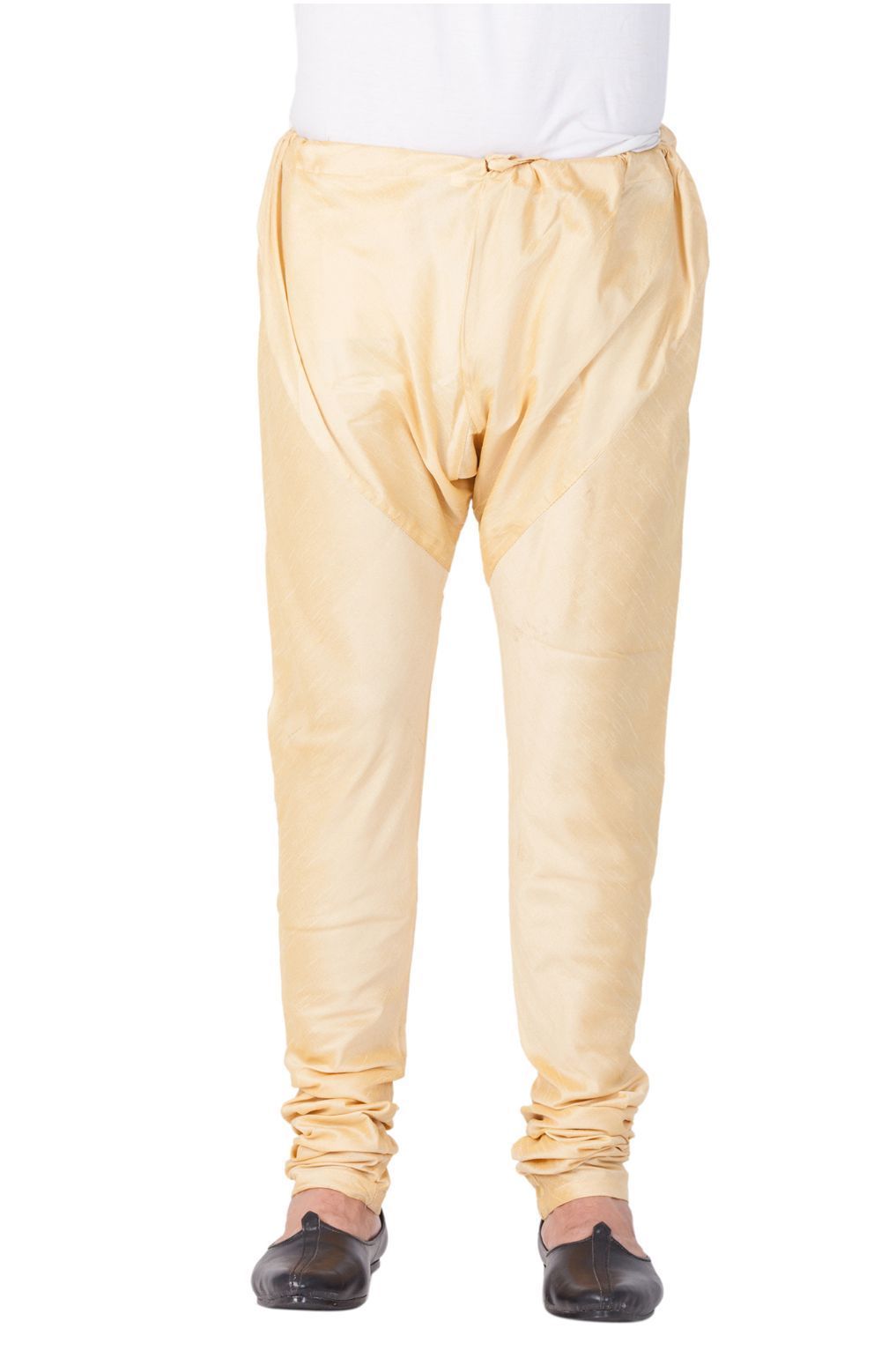 VASTRAMAY Men's Gold Cotton Silk Blend Pyjama