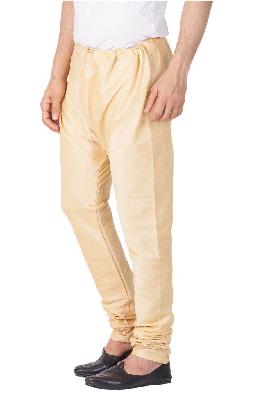 VASTRAMAY Men's Gold Cotton Silk Blend Pyjama