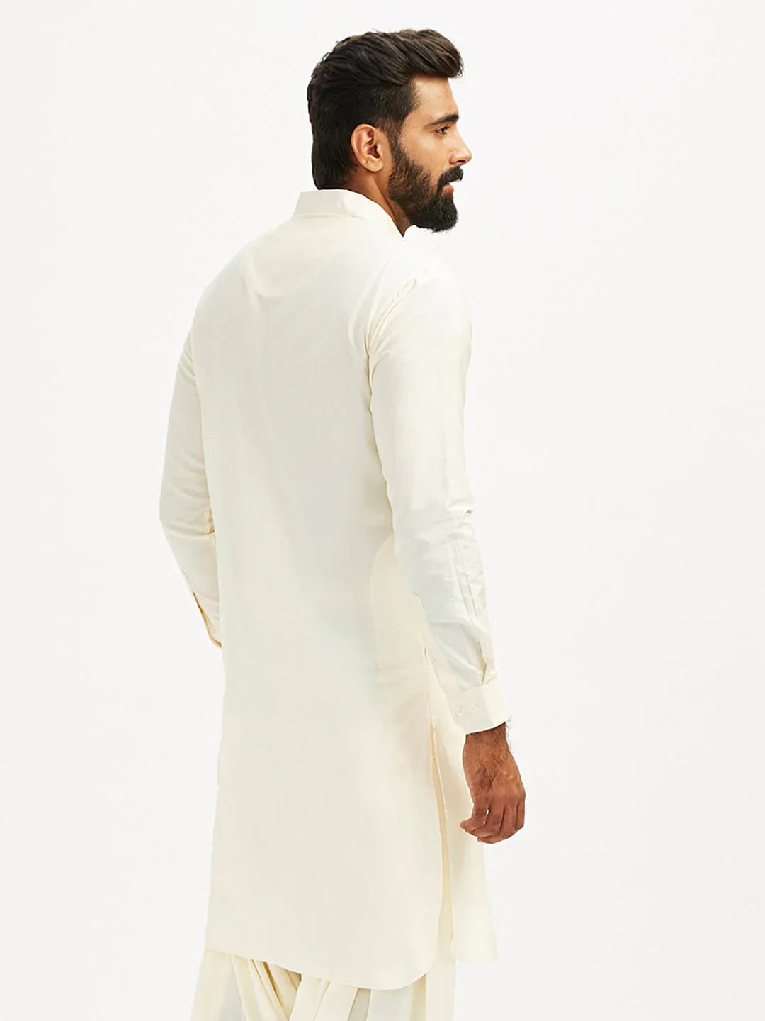 Men's Cream Viscose Pathani