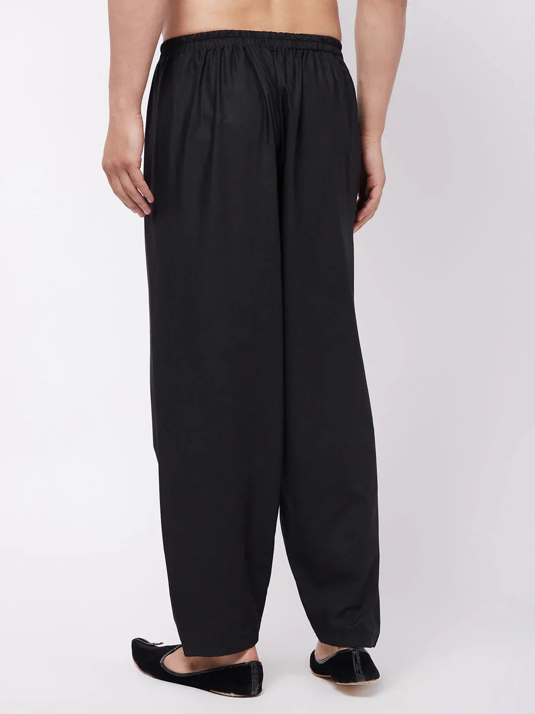 Men's Black Cotton Blend Salwar