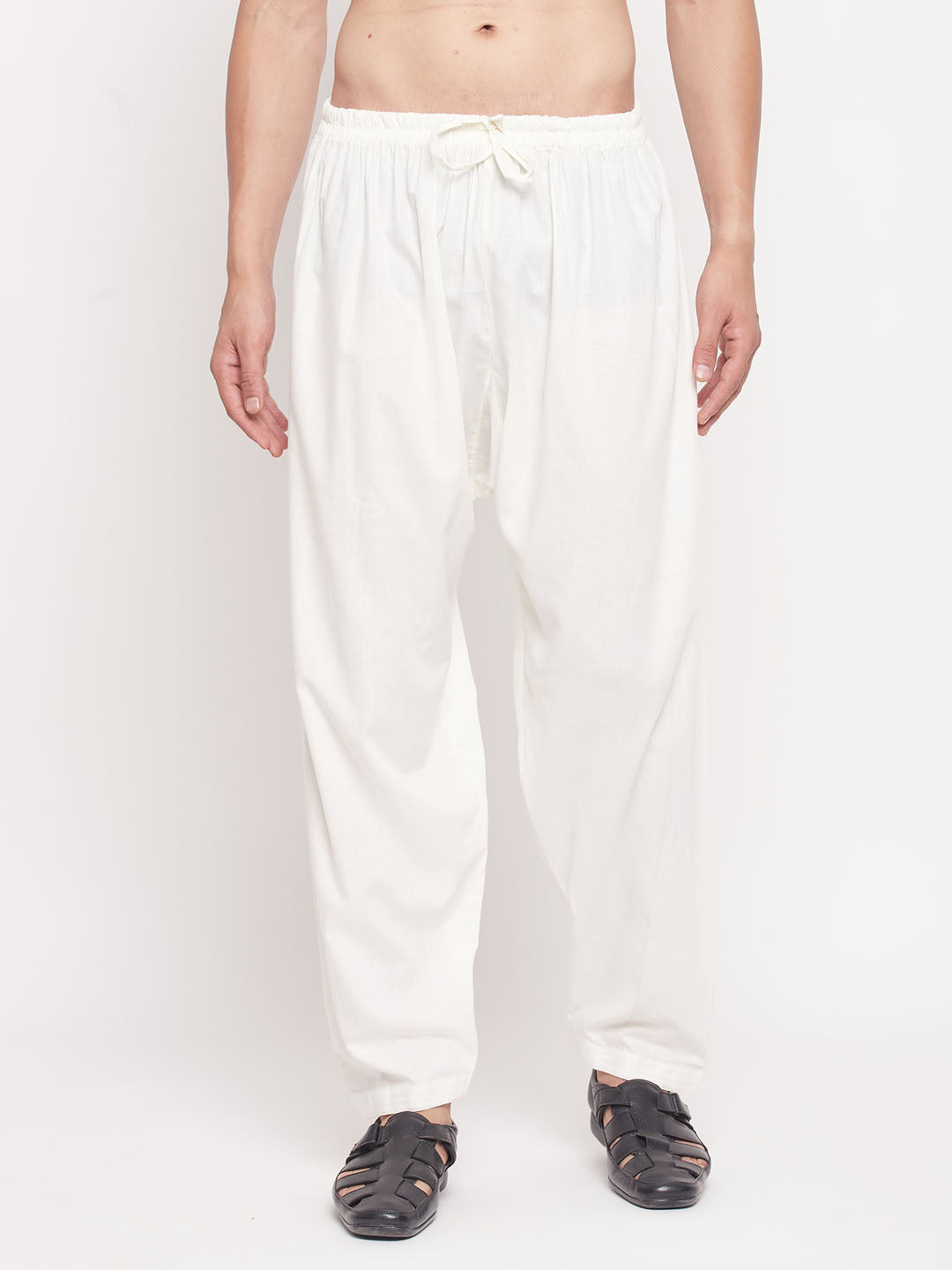 Men's Cream Cotton Blend Salwar