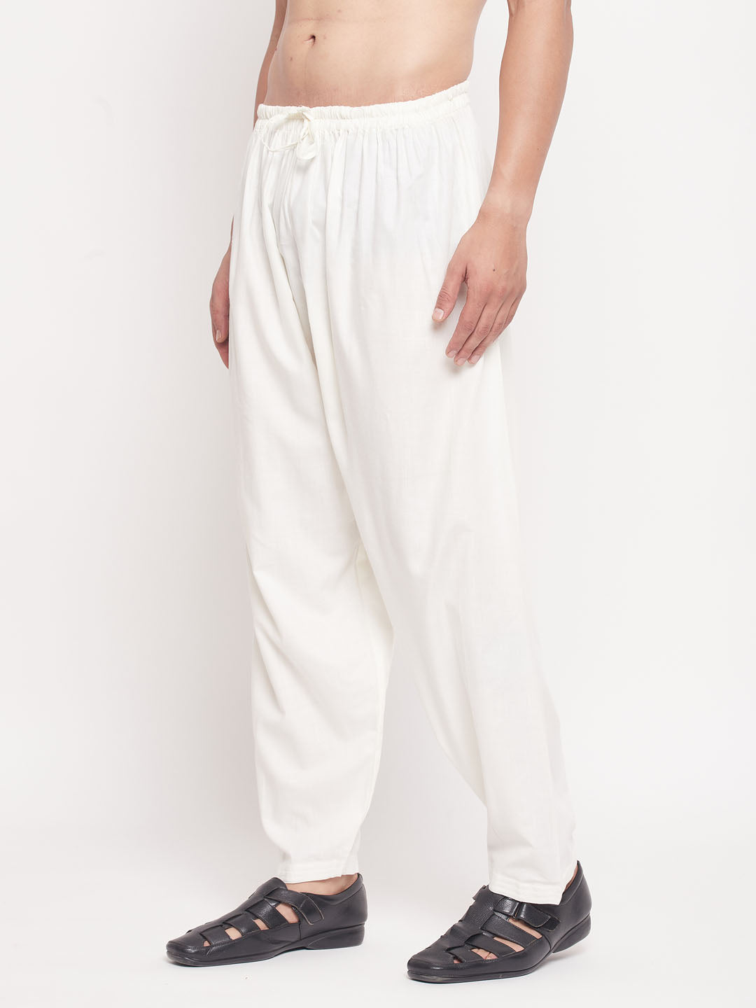 Men's Cream Cotton Blend Salwar