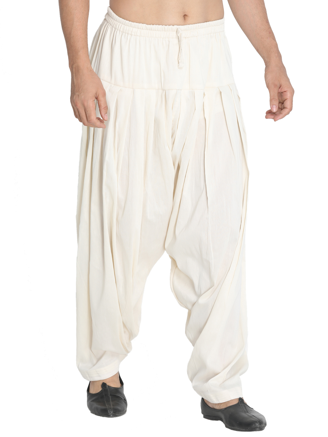 Men's Cream Cotton Blend Patiala Pyjama