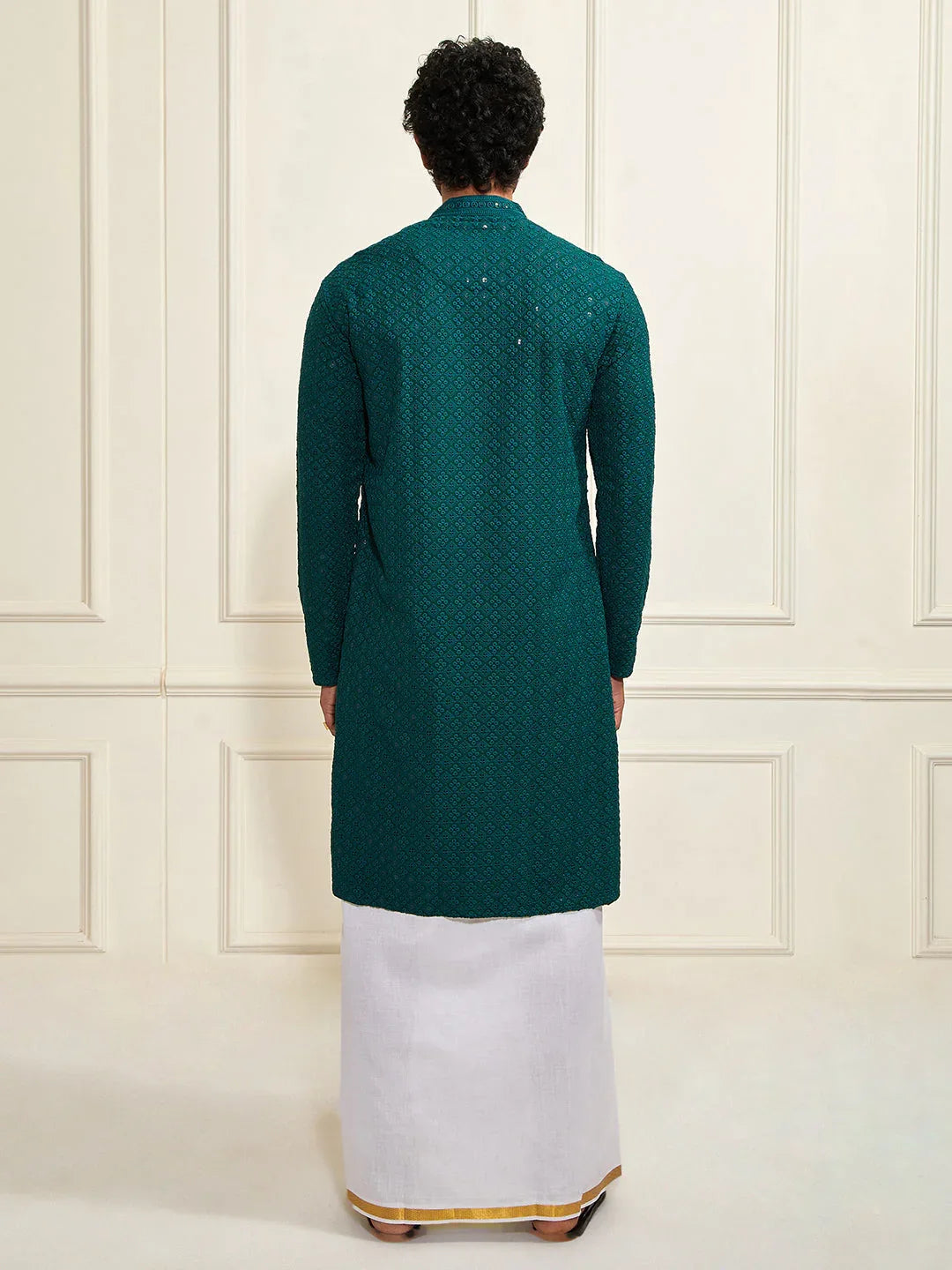 Men's Green Rayon Cotton Kurta
