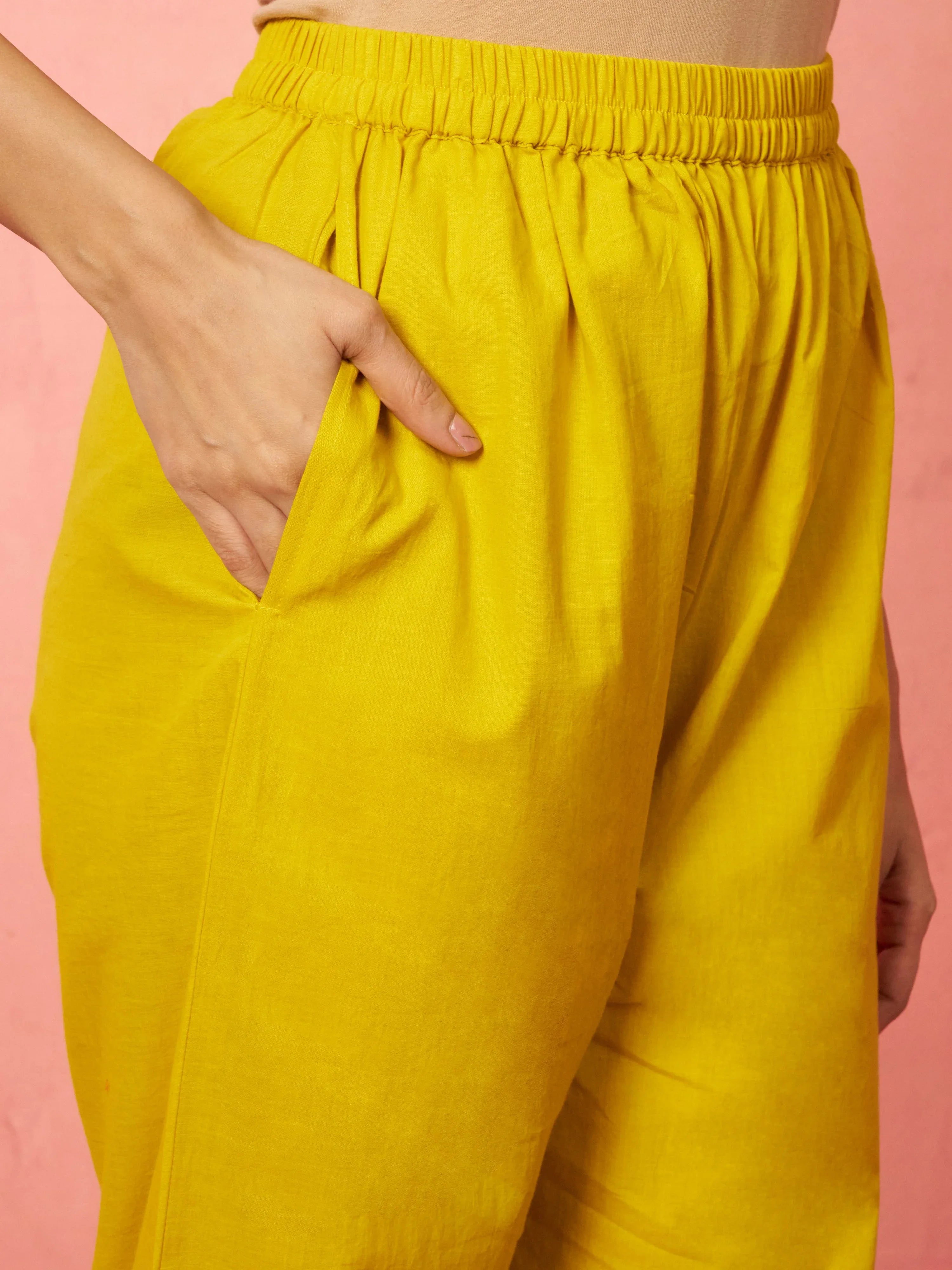 Women's Mustard Chanderi Anarkali Kurta Set