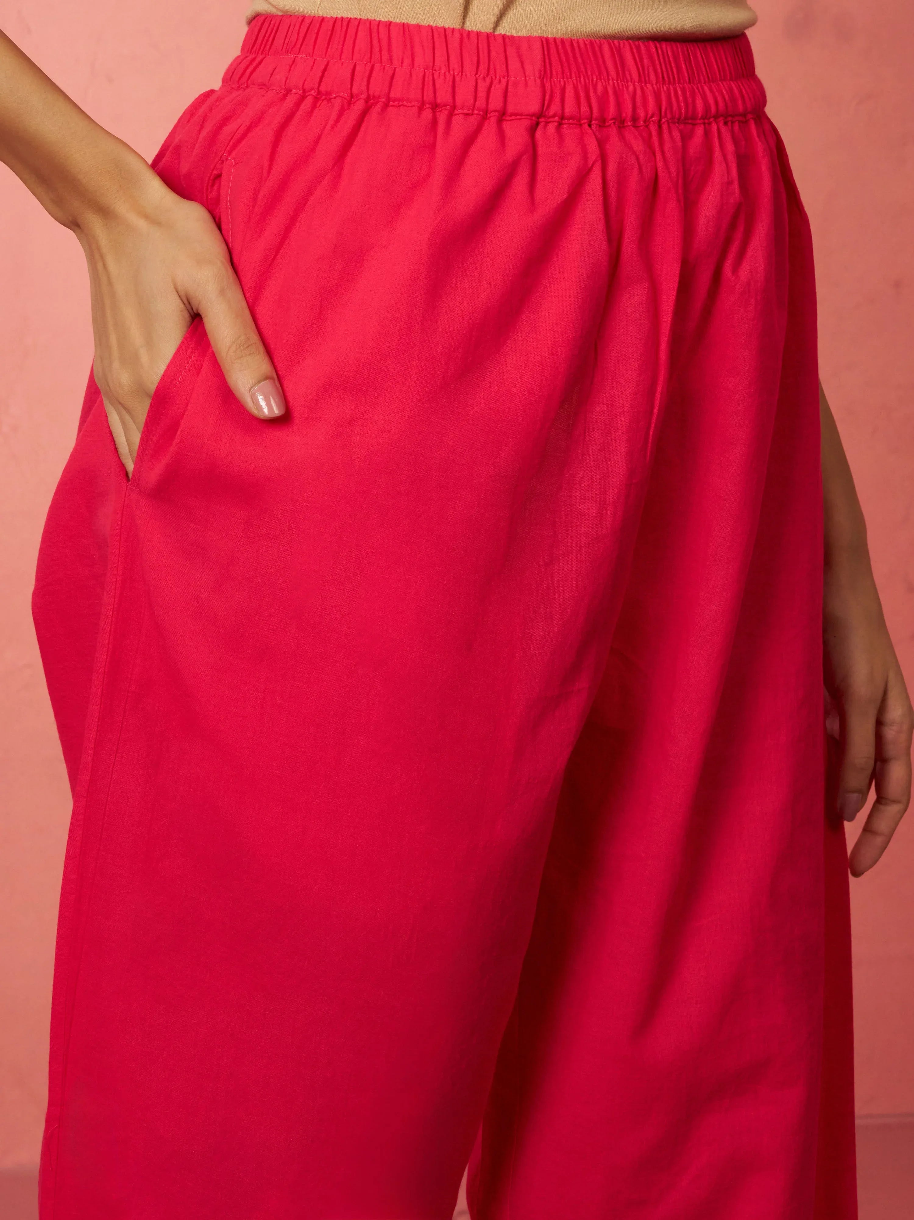 Women's Pink Chanderi Anarkali Kurta Set