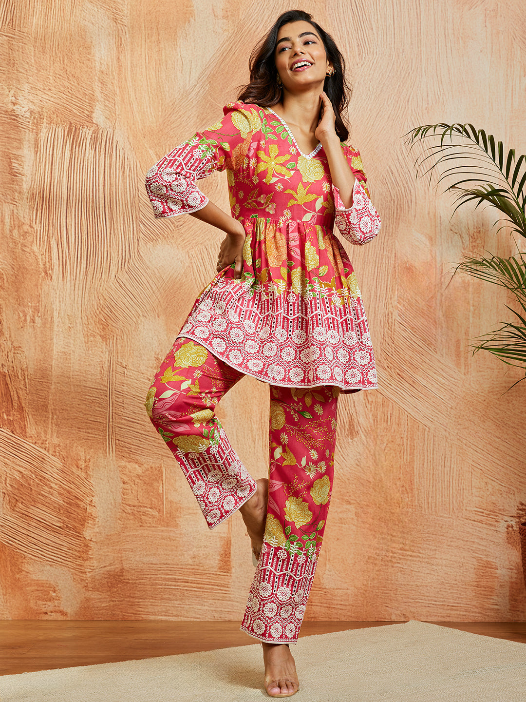 Women's Pink Co Ords Set - qivii