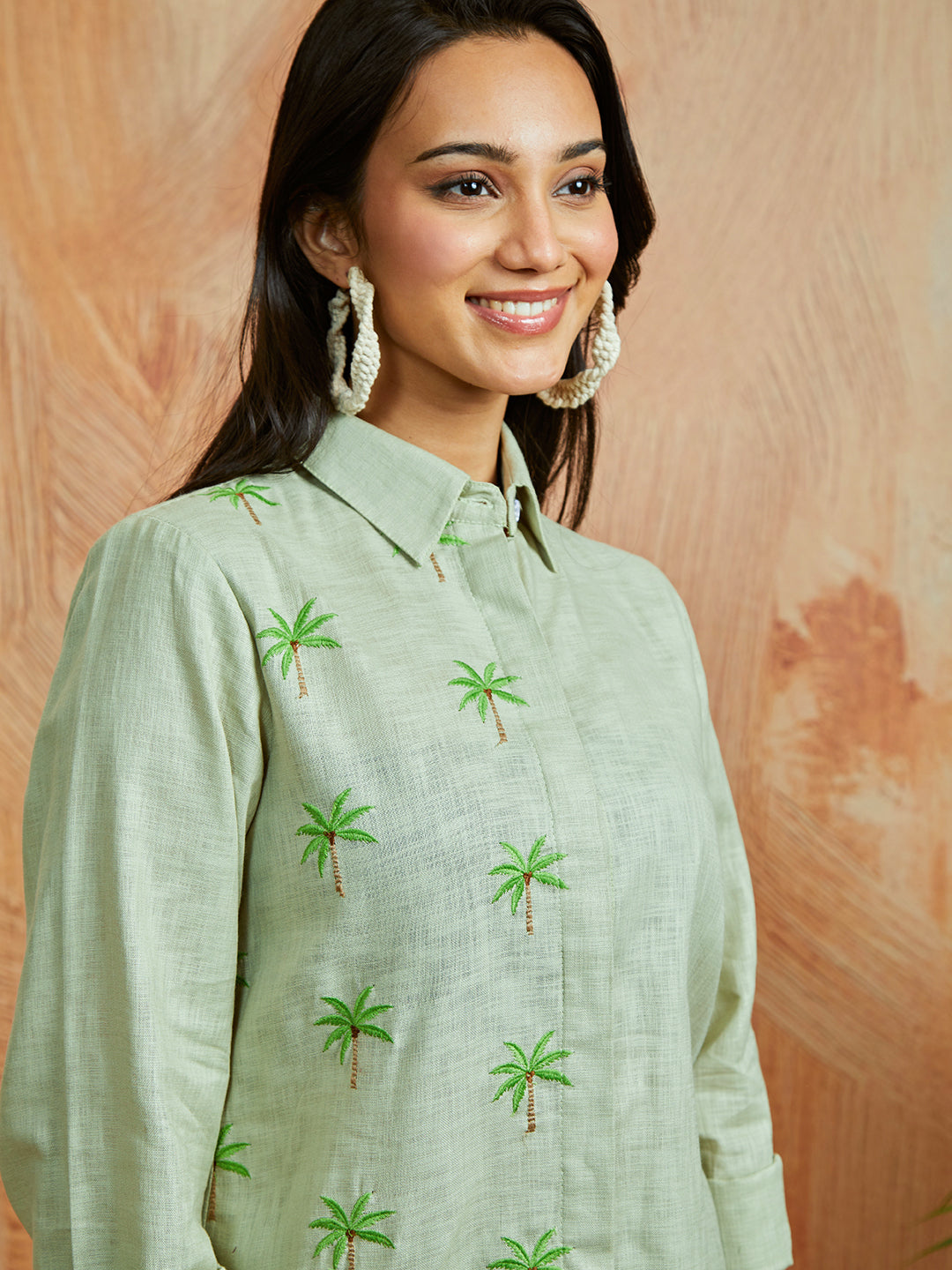 Women's Pista Green Co Ords Set - qivii