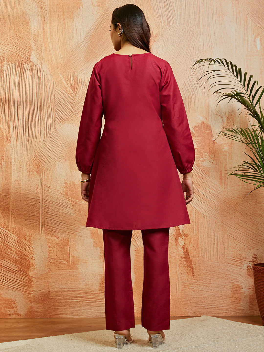 Women's Maroon Co Ords Set