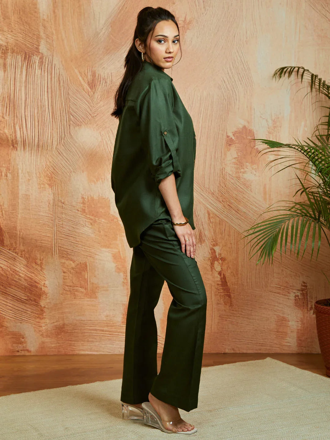 Women's Mehendi Green Co Ords Set