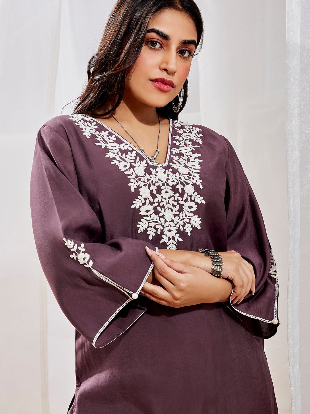 VASTRAMAY Women's Onion Kurta Set with Dupatta - qivii