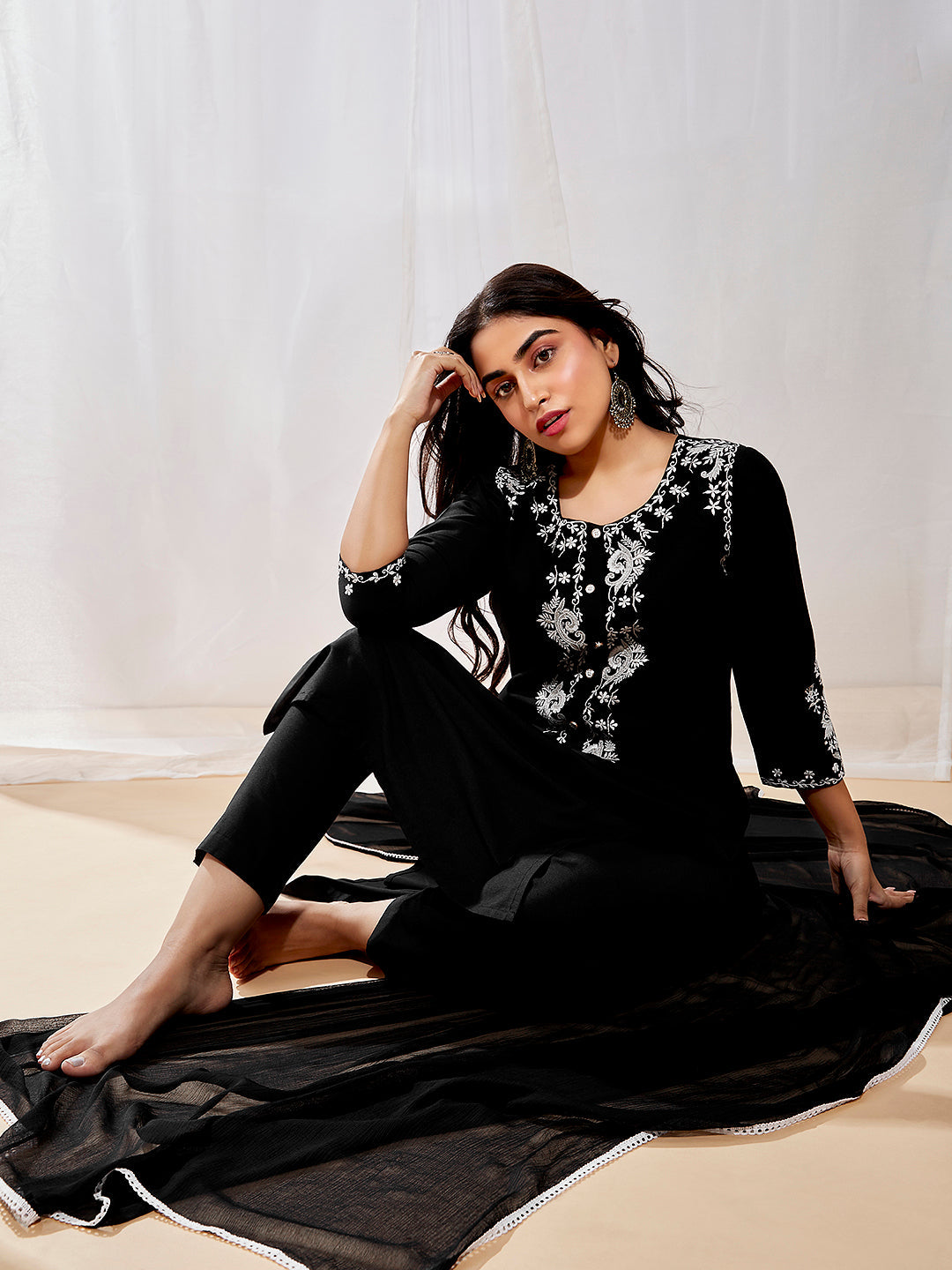 Women's Black Kurta Set