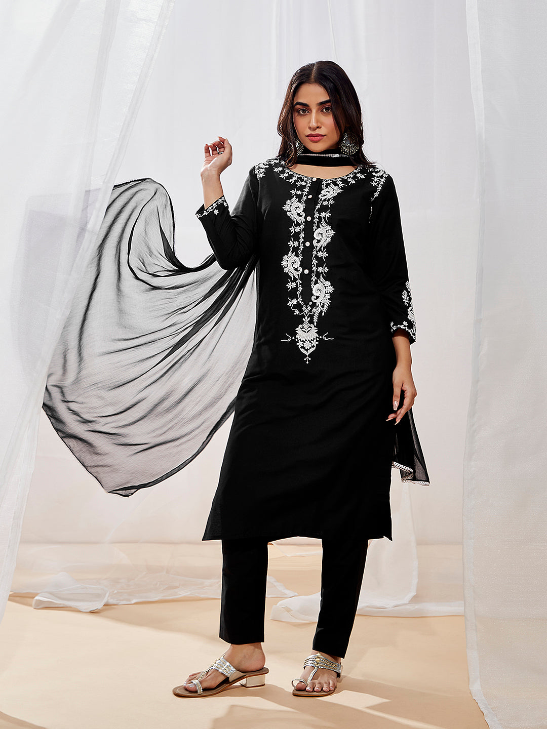 Women's Black Kurta Set