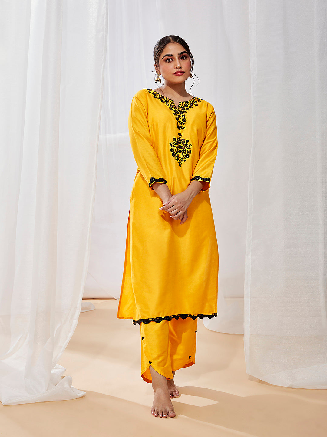 Women's Yellow Kurta Set