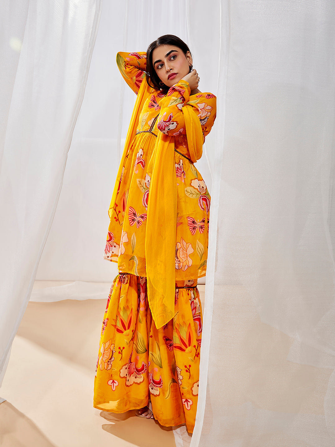 Women's Mustard Kurta Set