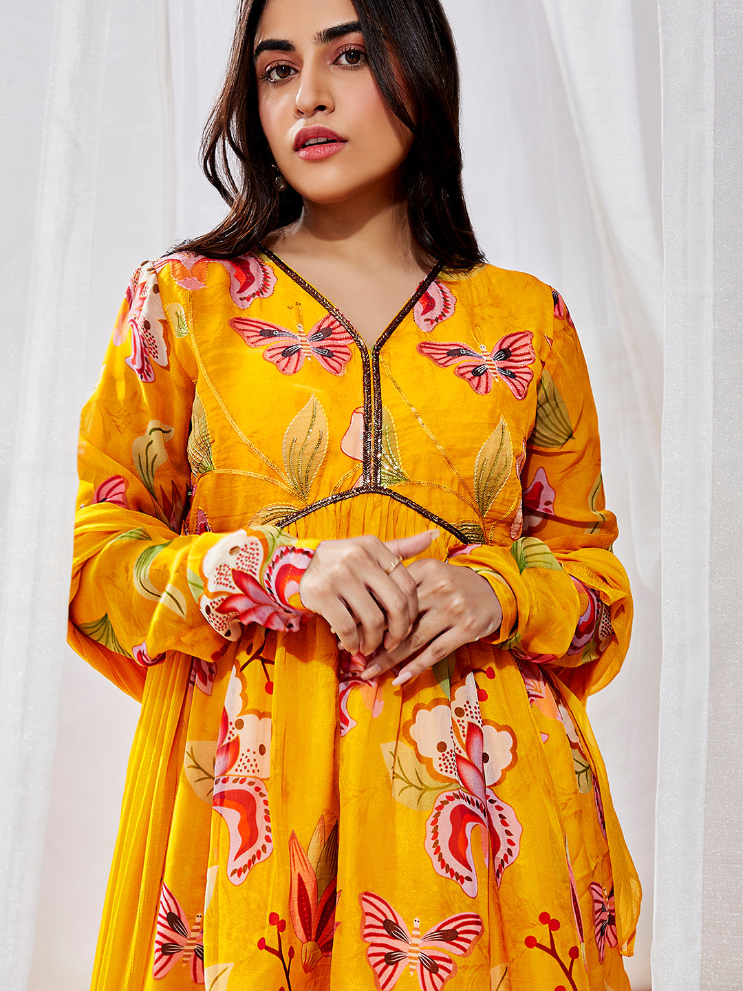 Women's Mustard Kurta Set