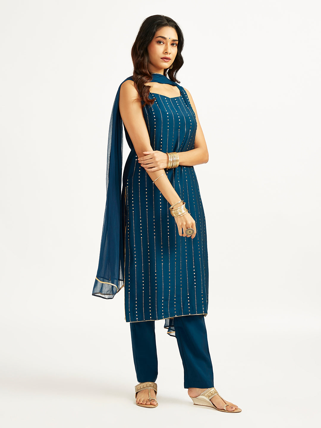 Women's Turquoise Kurta Set
