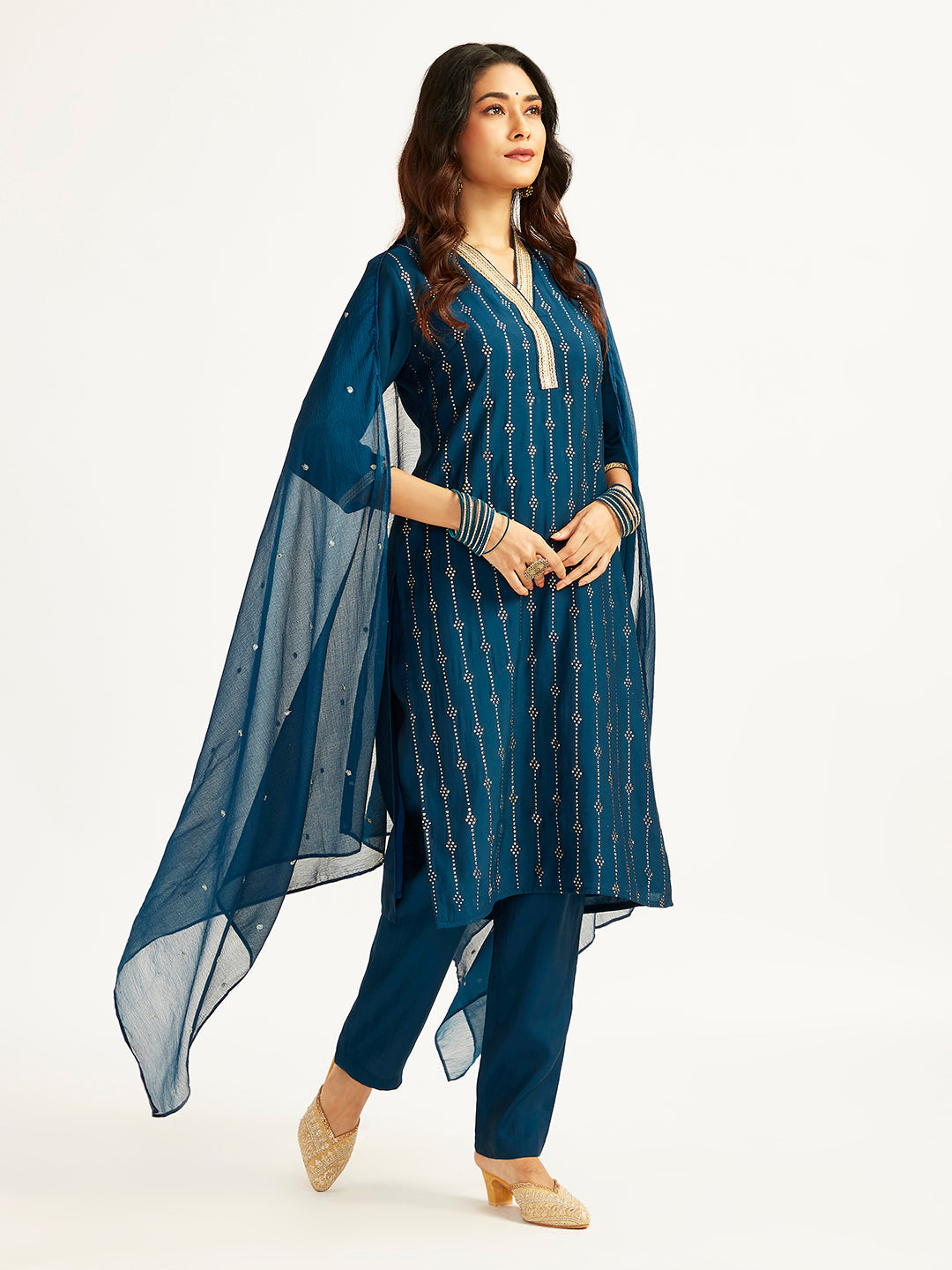 Women's Turquoise Kurta Set