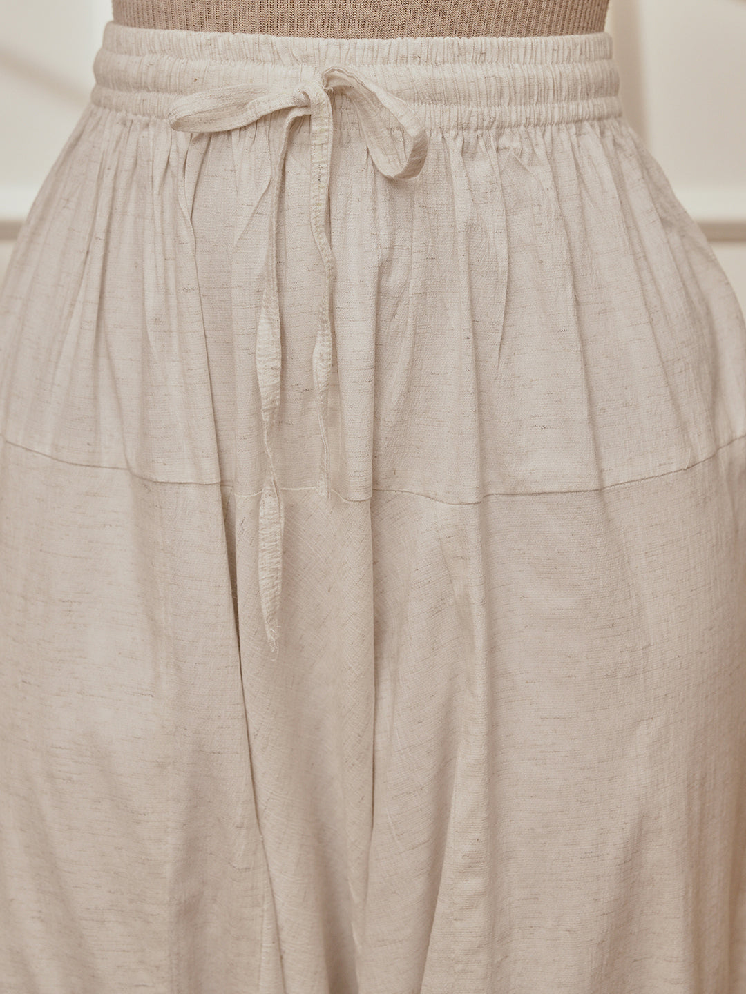 Women's White Cotton Lycra Harem Yoga Pants