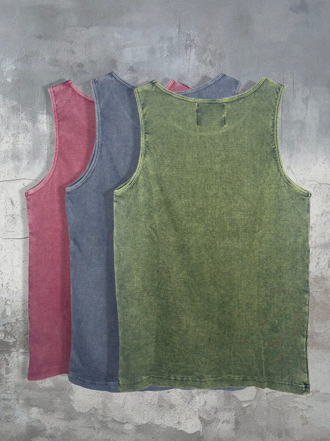 Ribbed Dyed Vest Pack Of 3