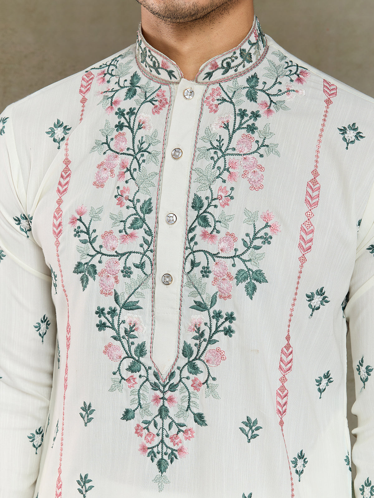 White Occasion Style Viscose Silk Men's Kurta - qivii