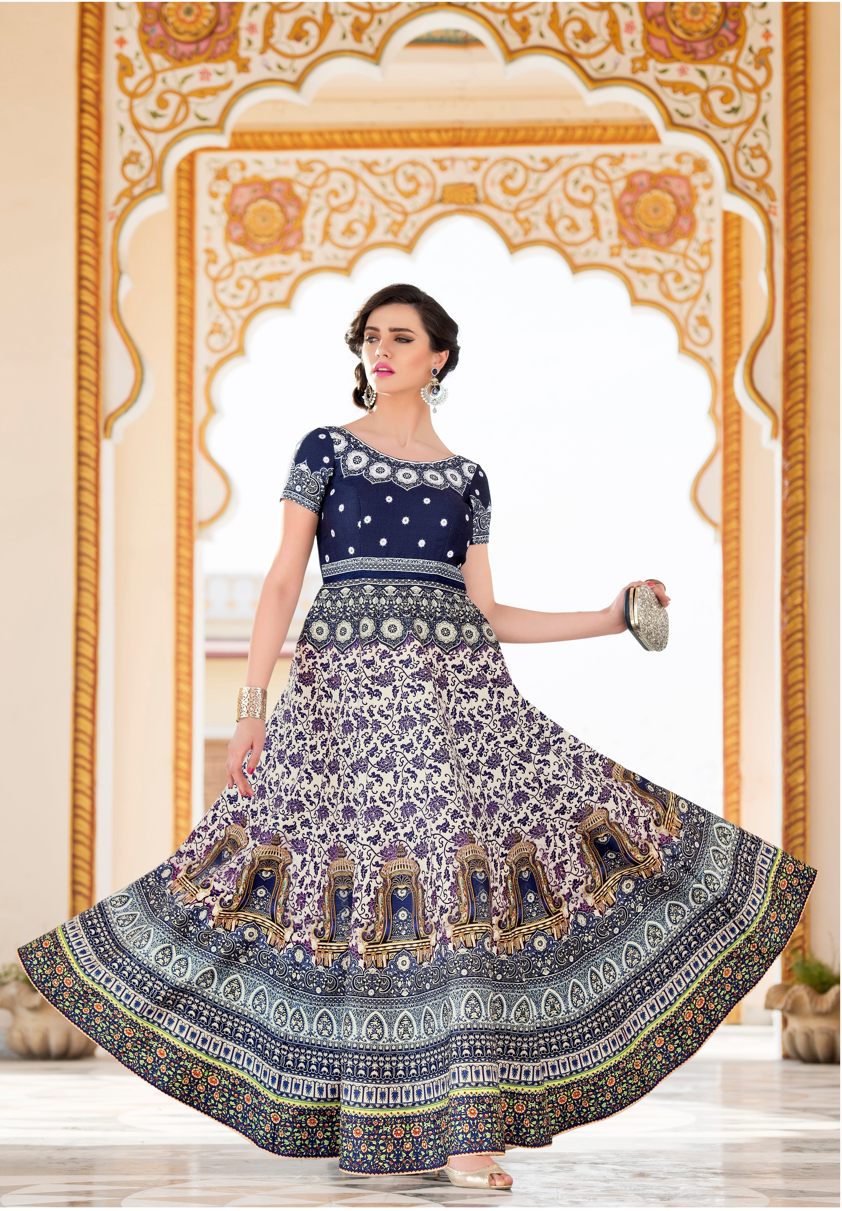 Tussar Twirl: A Silk Gown for the Playful and Spirited - qivii