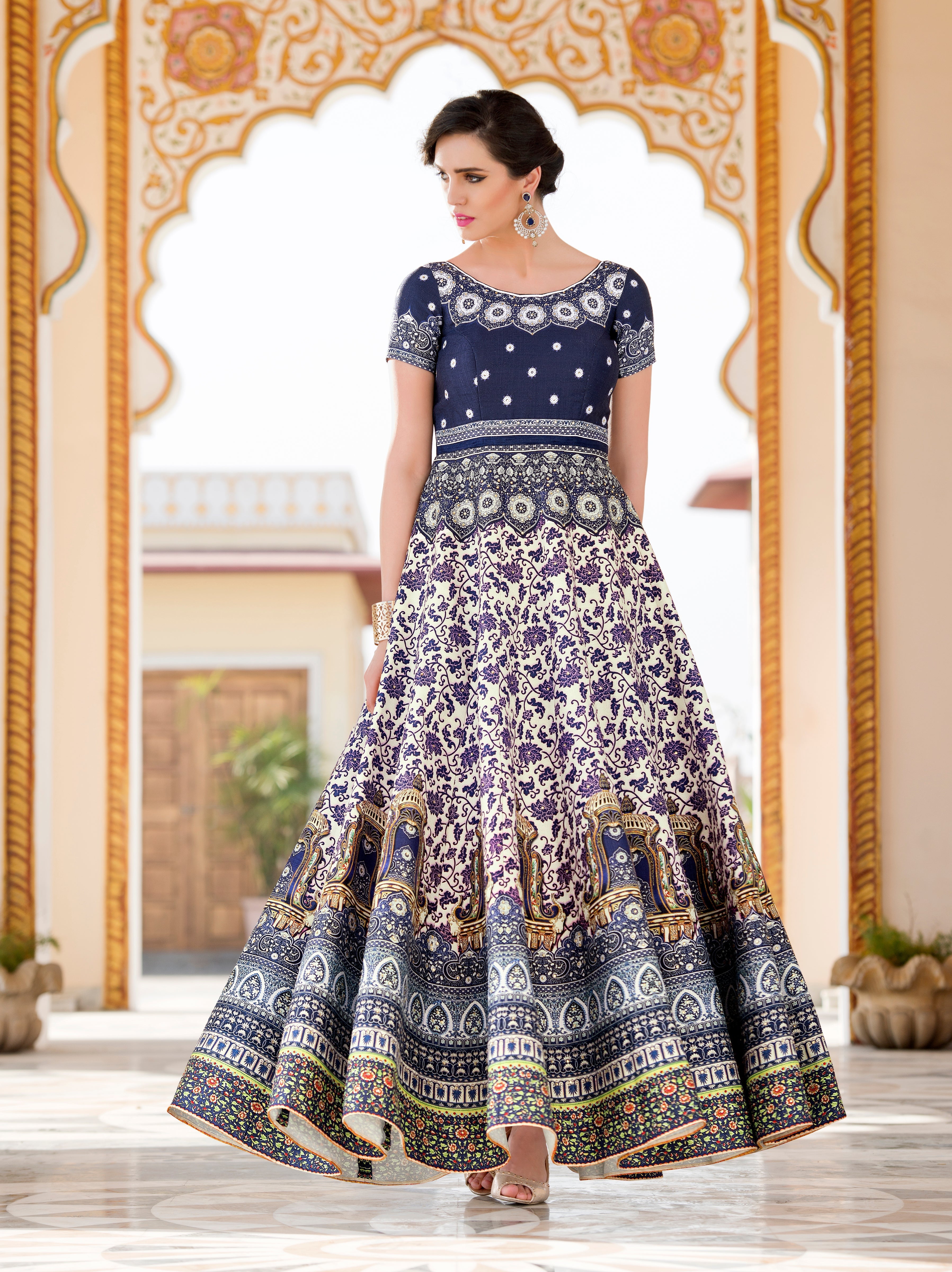 Tussar Twirl: A Silk Gown for the Playful and Spirited - qivii