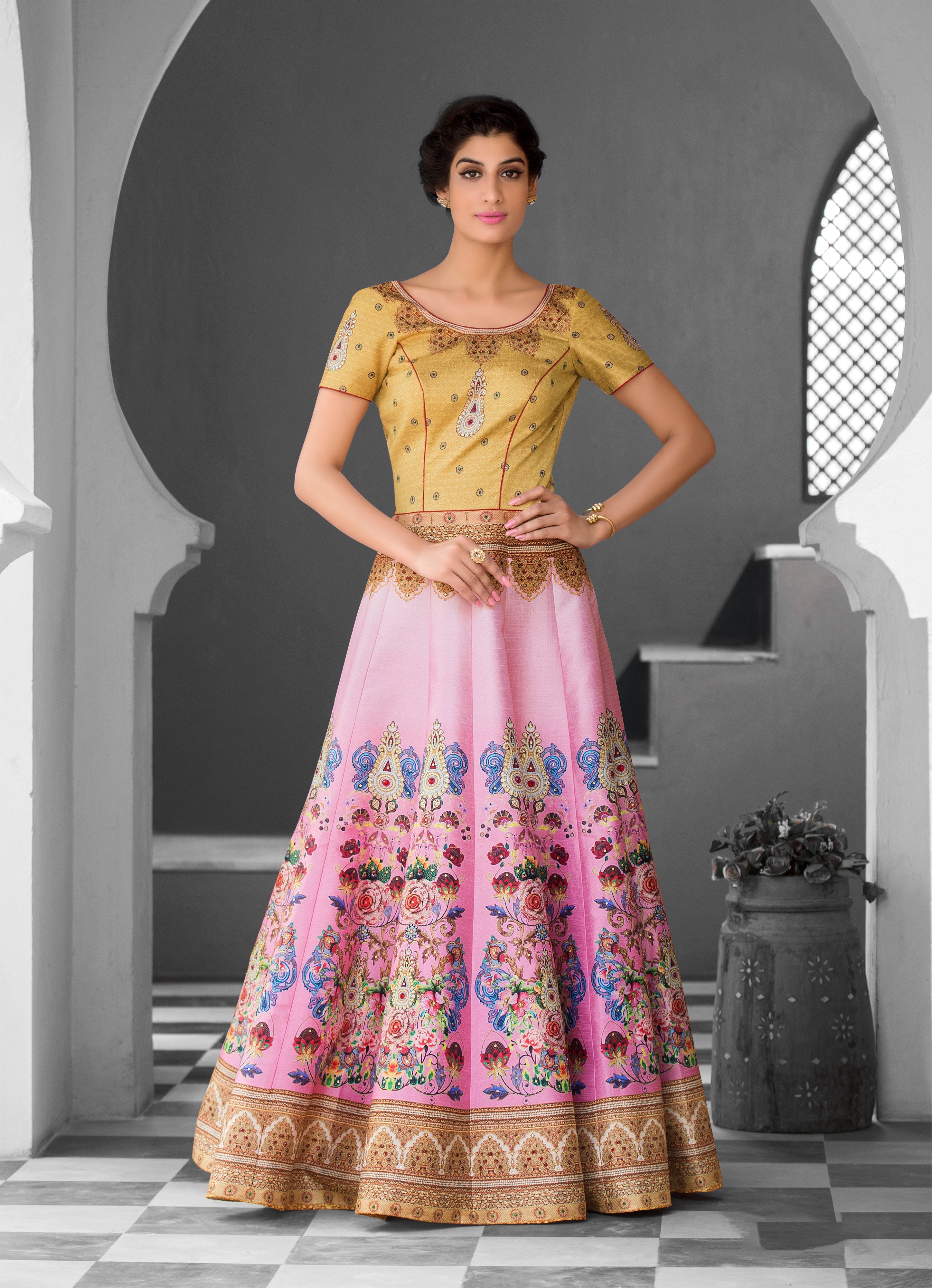 Silken Symphony: A Tussar Silk Gown fit for a Diva - qivii