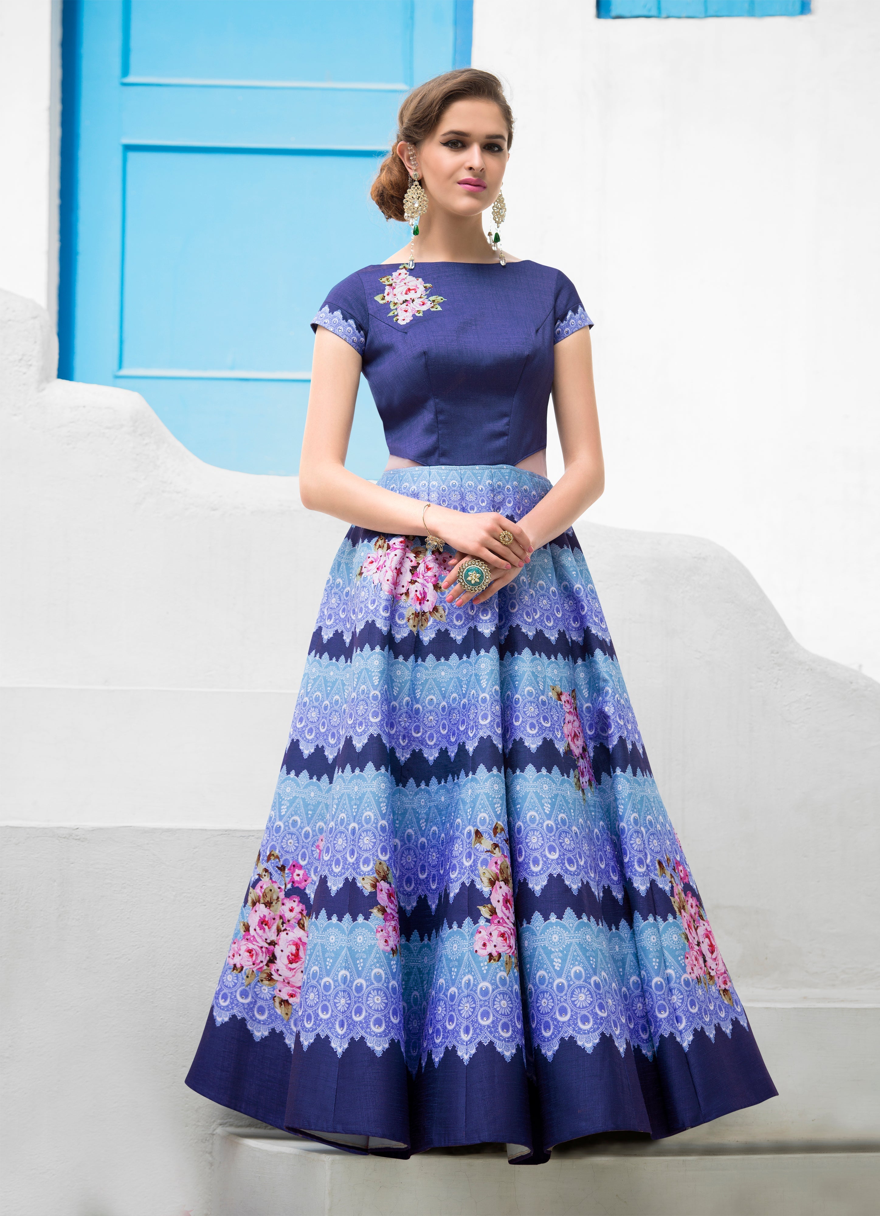 Timeless Grace: A Tussar Silk Gown with Classic Appeal - qivii