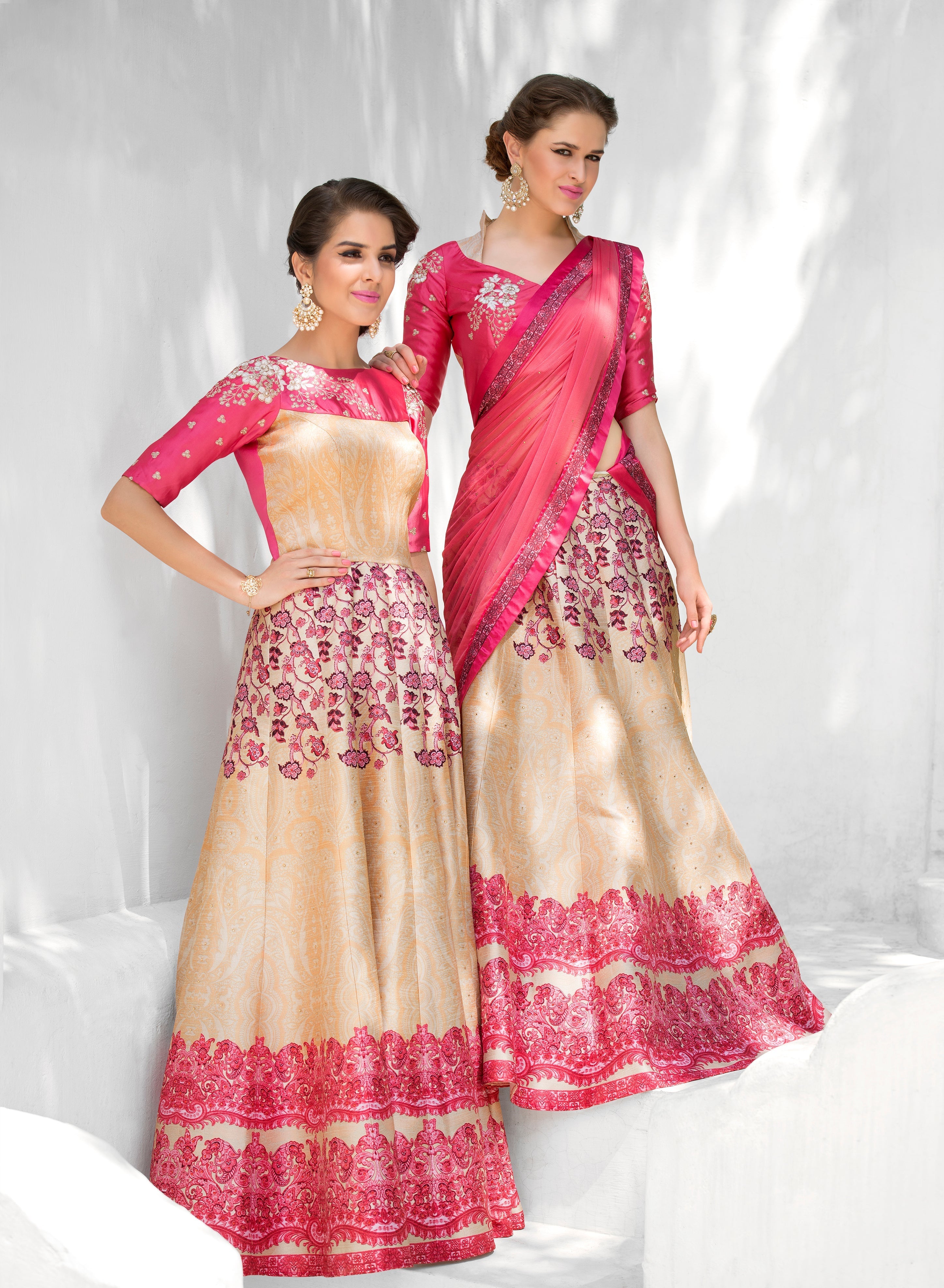 Golden Grace: A Tussar Silk Gown with a Radiant Aura - qivii