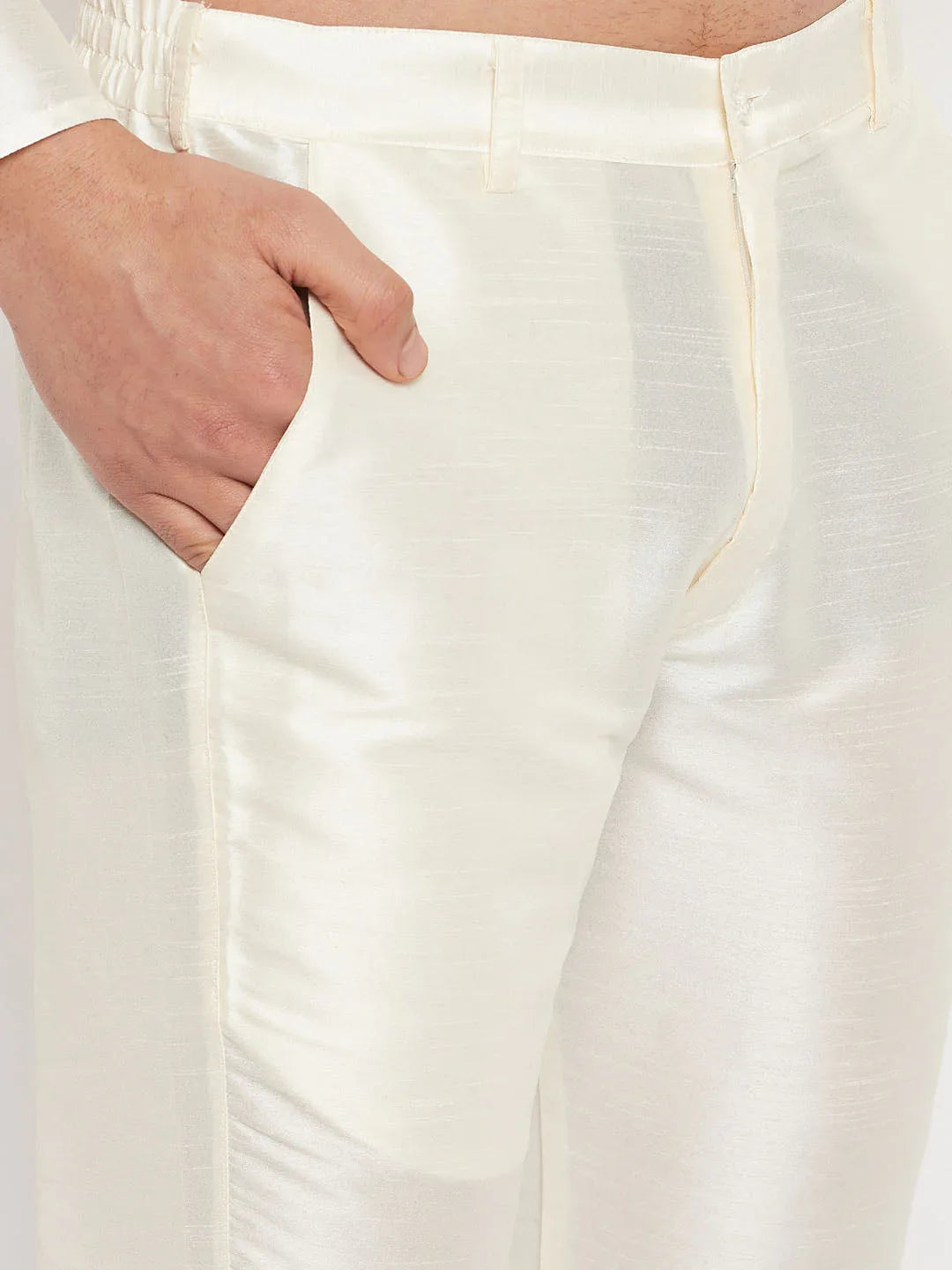 Men's Blue Silk Blend Jacket With Kurta Pant Set