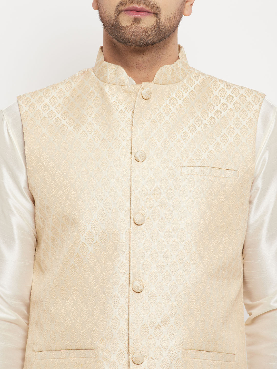 Men's Cream Silk Blend Jacket